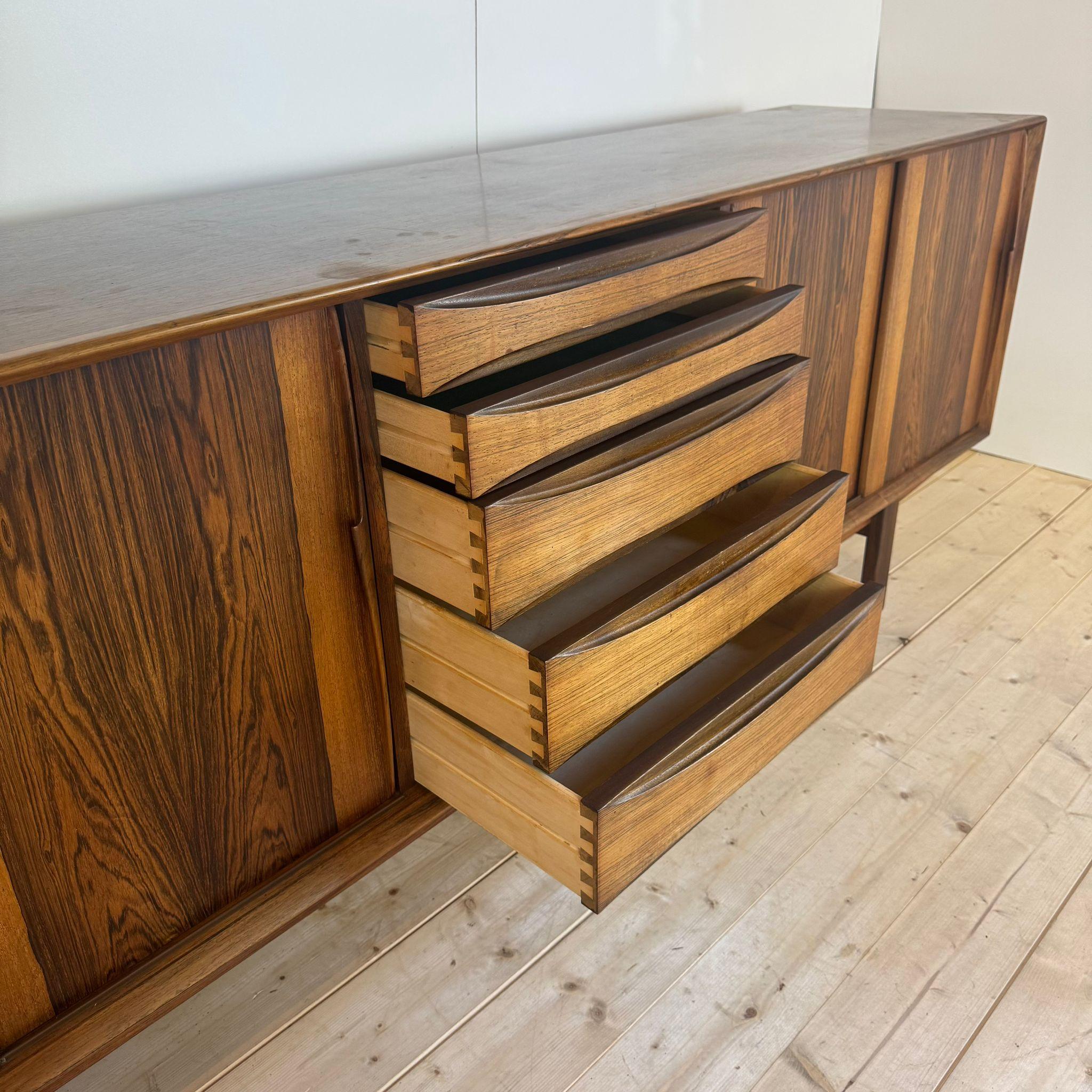 Veneer Arne Vodder rosewood vintage sideboard, Denmark 1960