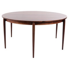 Arne Vodder Round Rosewood Dining Table with Extension Leaves by C.J. Rosengaard