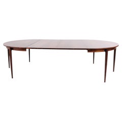 Arne Vodder Round Rosewood Dining Table with Extension Leaves by C.J. Rosengaard