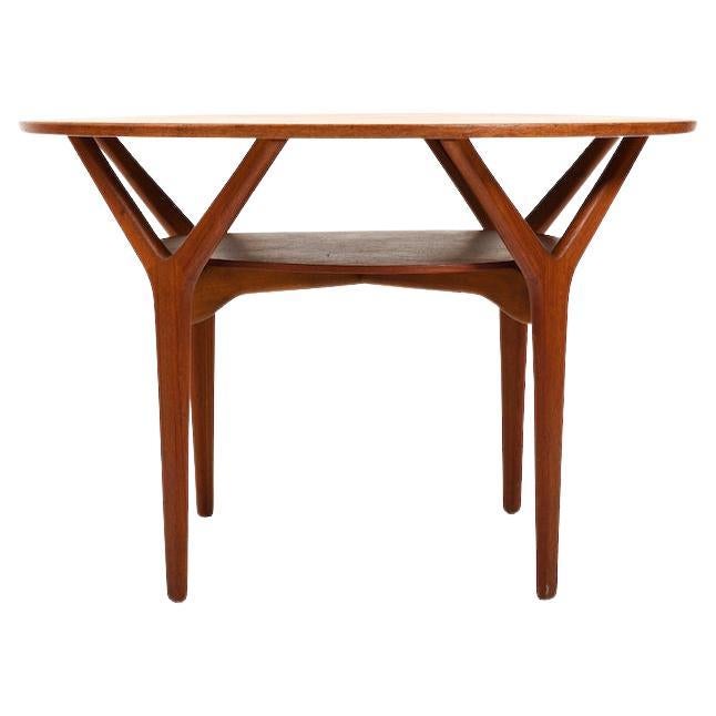 Arne Vodder Round Teak Sofa Table 1960s For Sale