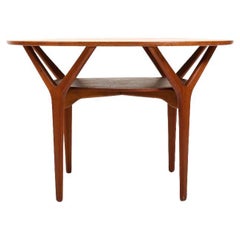 Table de canapé ronde en teck Arne Vodder, années 1960