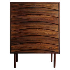 Arne Vodder Scandinavian Dark Wood Chest of Drawers for N.C Møbler, 1950s