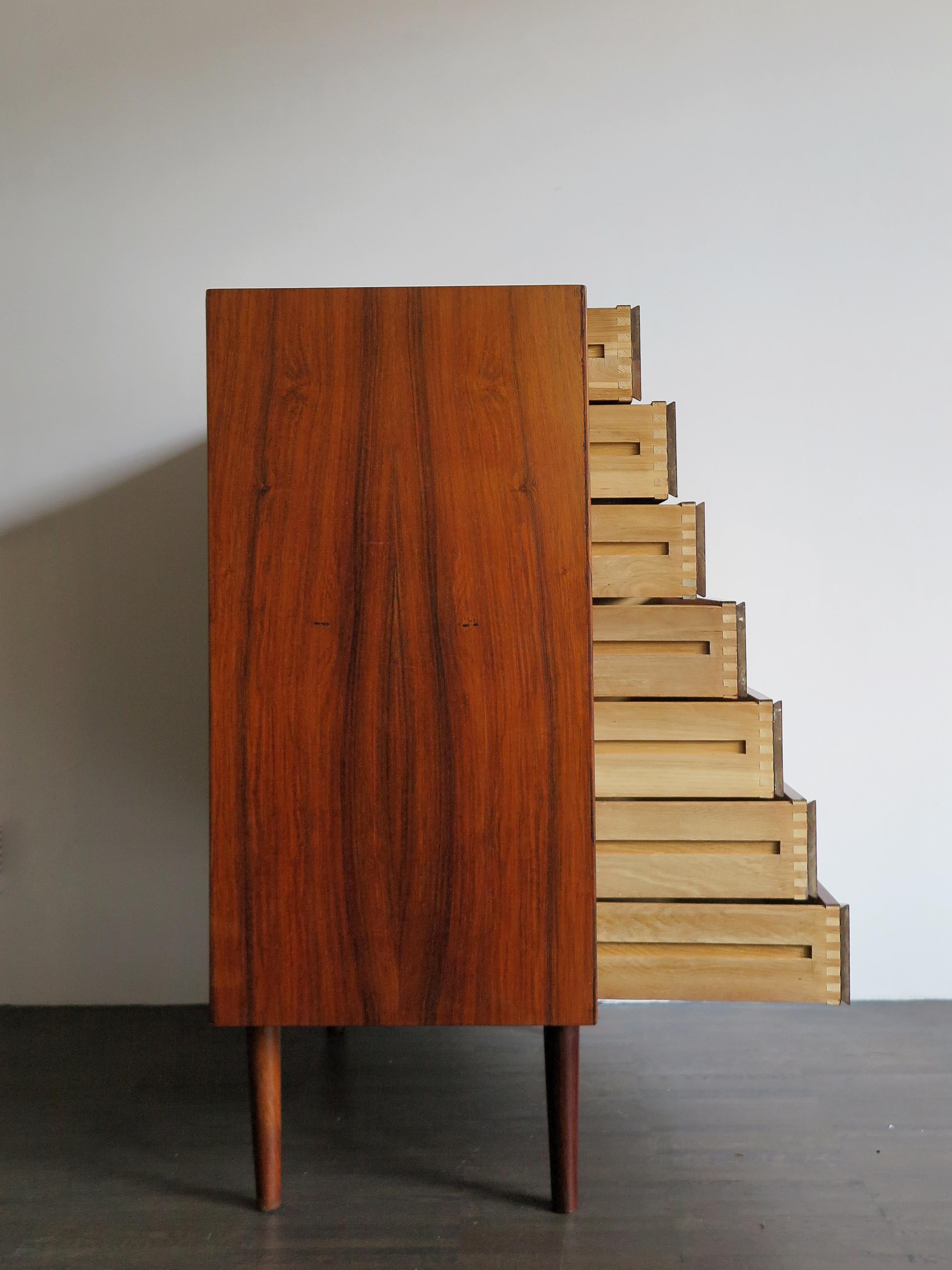 Mid-20th Century Arne Vodder Scandinavian Dark Wood Chest of Drawers for N.C Møbler, 1950s