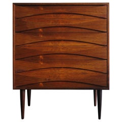 Retro Arne Vodder Scandinavian Dark Wood Chest of Drawes for N.C Møbler, 1950s