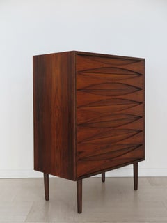 Arne Vodder Scandinavian Midcentury Dark Wood Chest of Drawers, Denmark 1960s