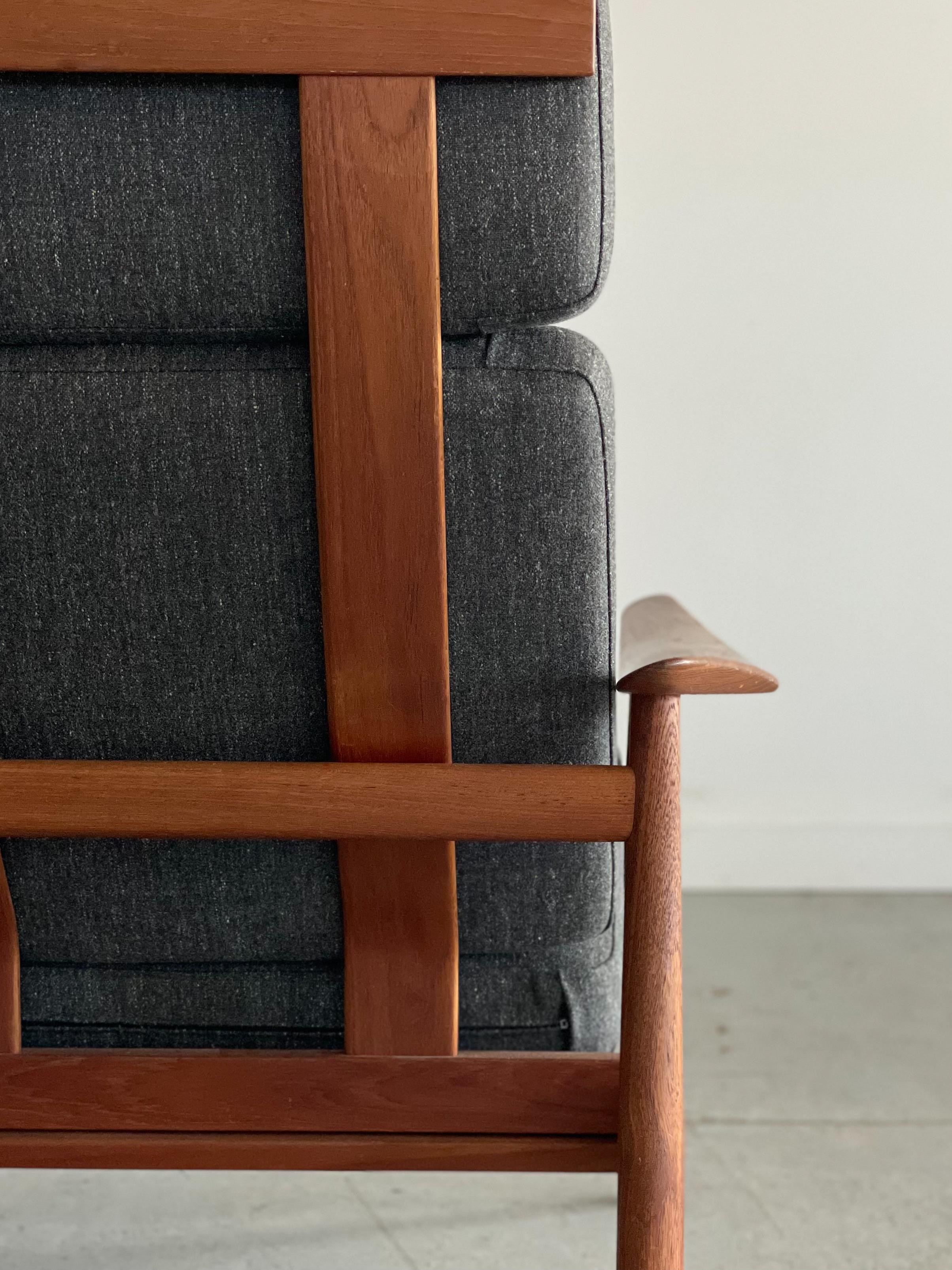 Arne Vodder Sculpted Teak Reclining Lounge Chair for France & Son For Sale 8