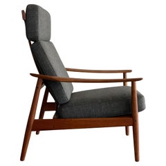 Arne Vodder Sculpted Teak Reclining Lounge Chair for France & Son