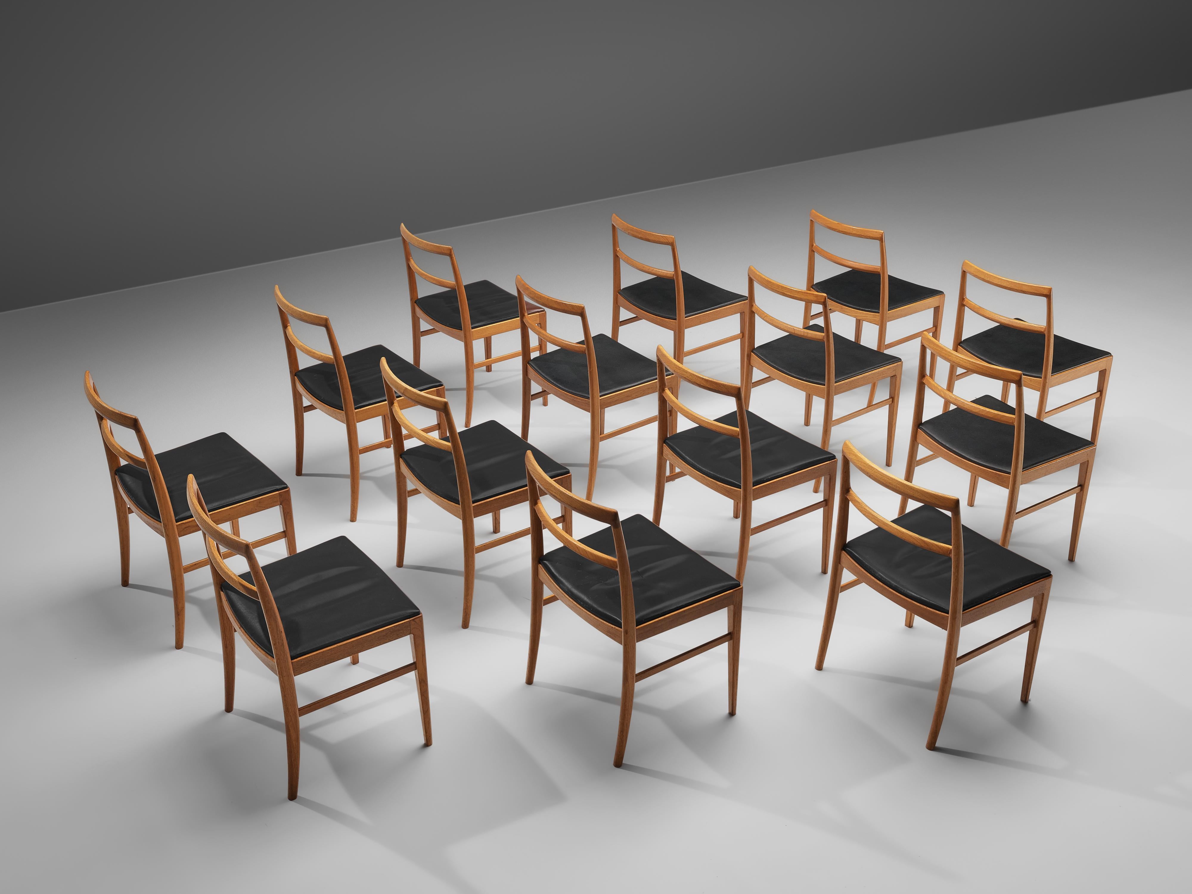 Danish Arne Vodder Set of 14 Dining Chairs Model 430 in Teak