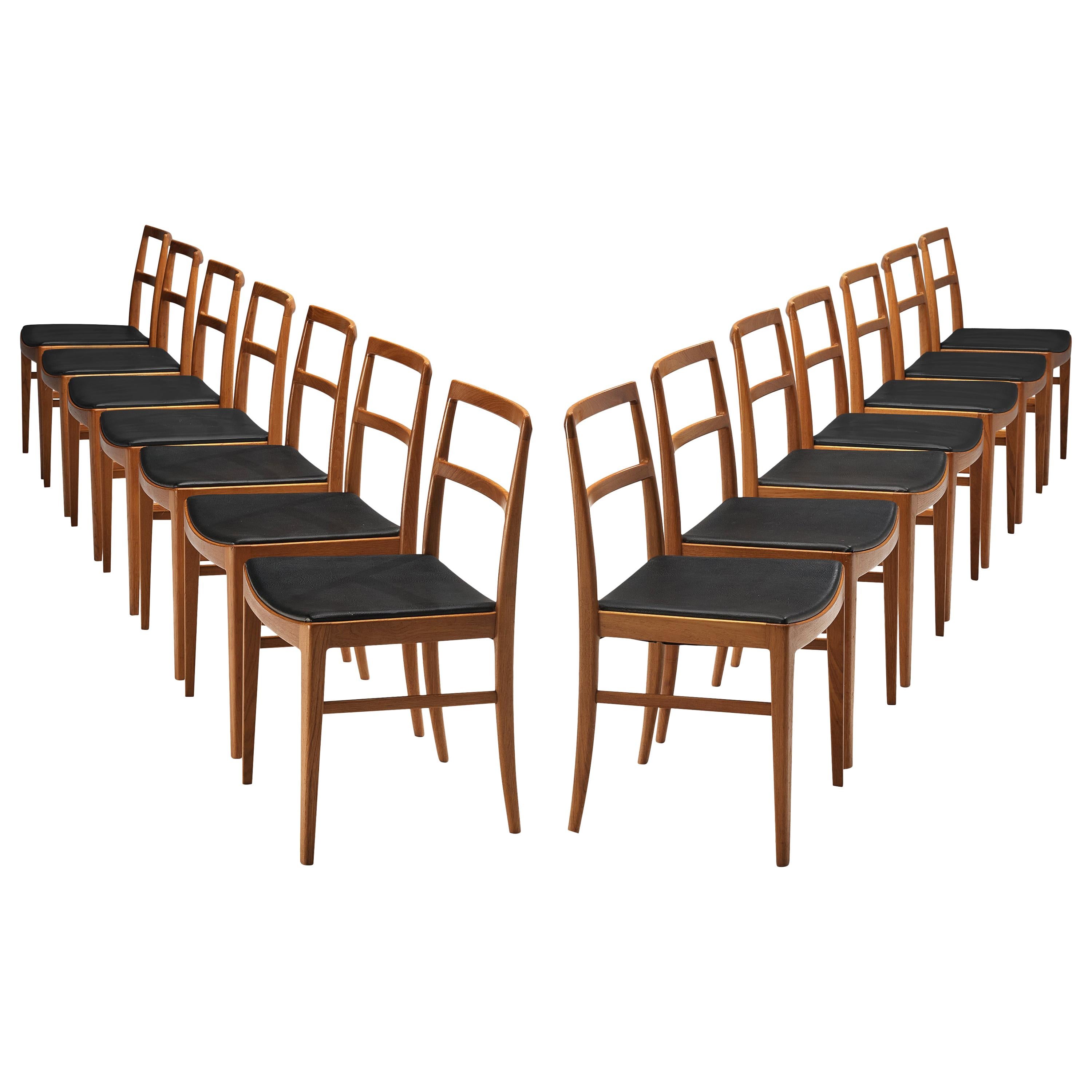 Arne Vodder Set of 14 Dining Chairs Model 430 in Teak