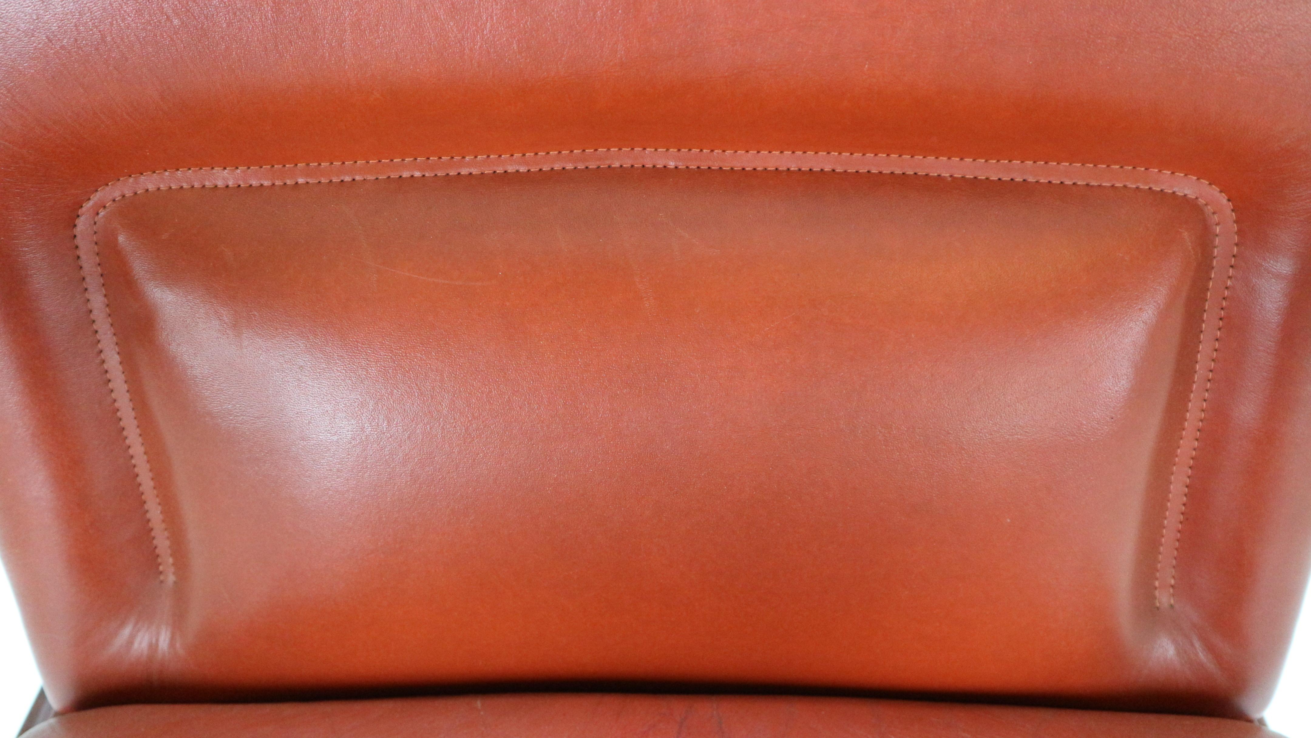 Arne Vodder Set of 4 Red Leather Armchairs for Sibast, 1960s Denmark 10