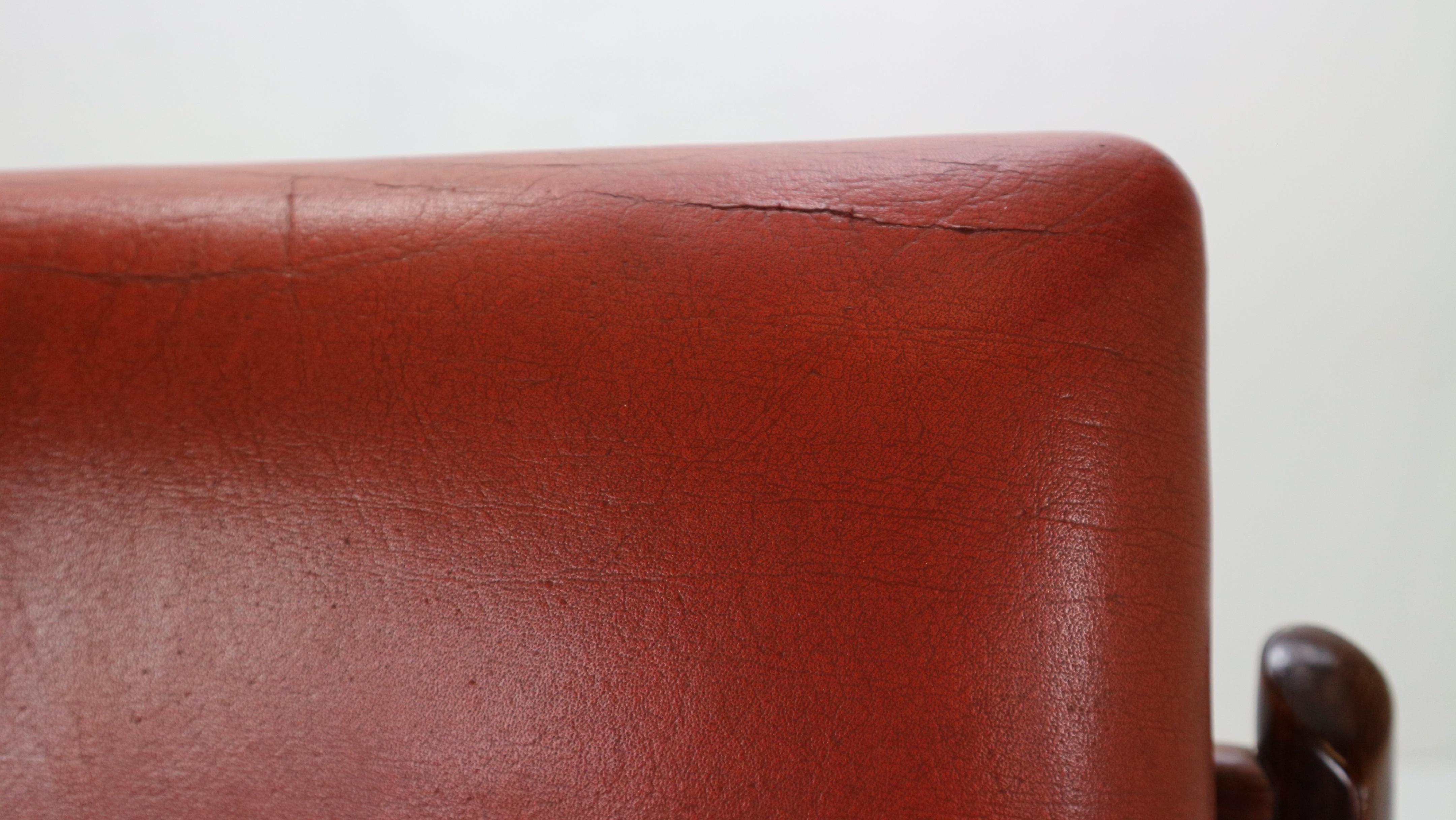 Arne Vodder Set of 4 Red Leather Armchairs for Sibast, 1960s Denmark 13