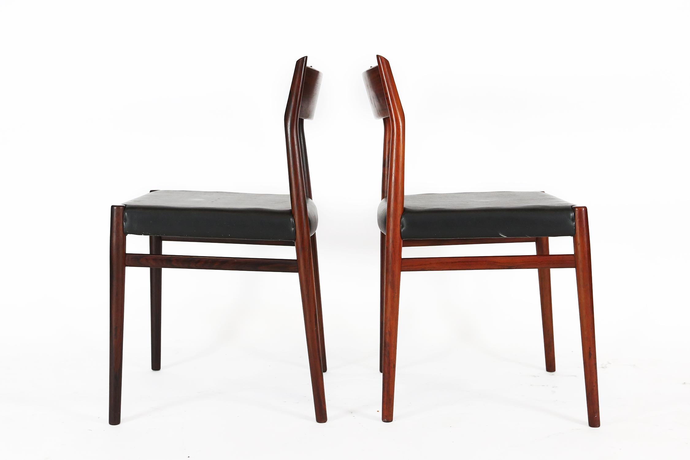  Arne Vodder Set of 8 Dining Chairs Model 418 Sibast Mobler, 1965 In Good Condition For Sale In Ghent, BE