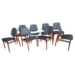 Arne Vodder Juego de 8 sillas de comedor modernas danesas de mediados de siglo France & Daverkosen