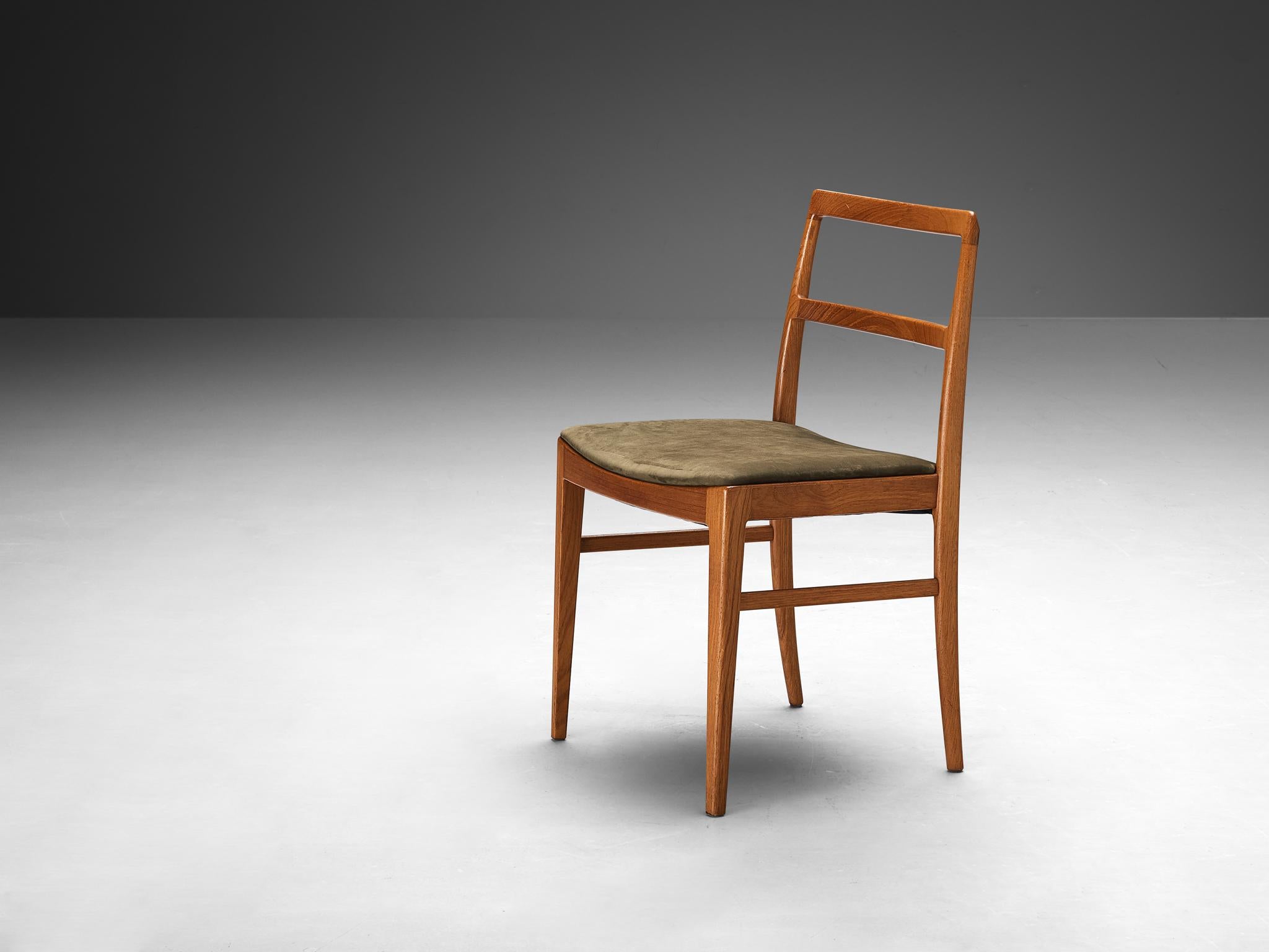 Set di sei sedie da pranzo Arne Vodder in teak e tappezzeria Greene & Greene in vendita 4