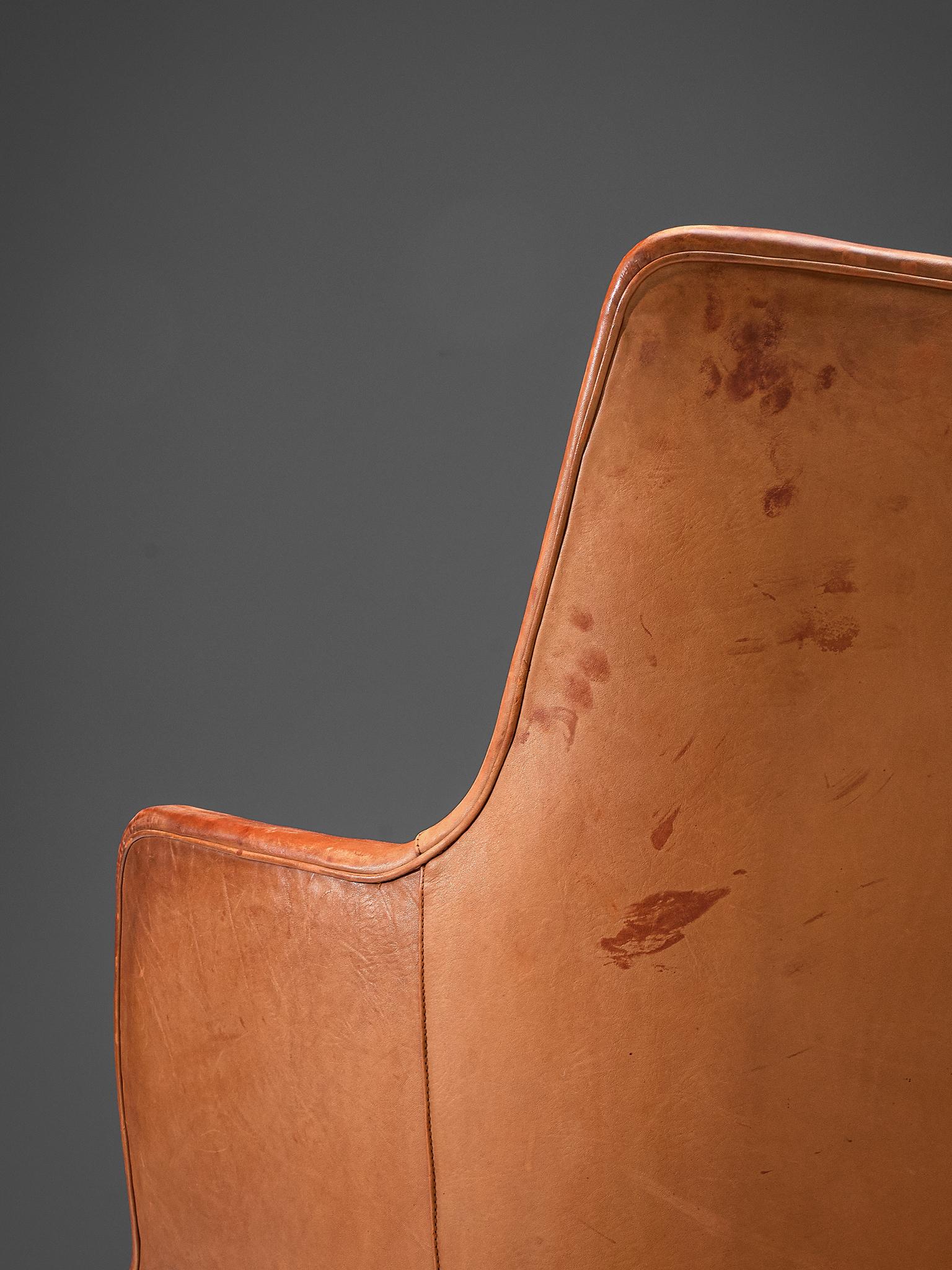 Arne Vodder Settee in Patinated Cognac Leather 3