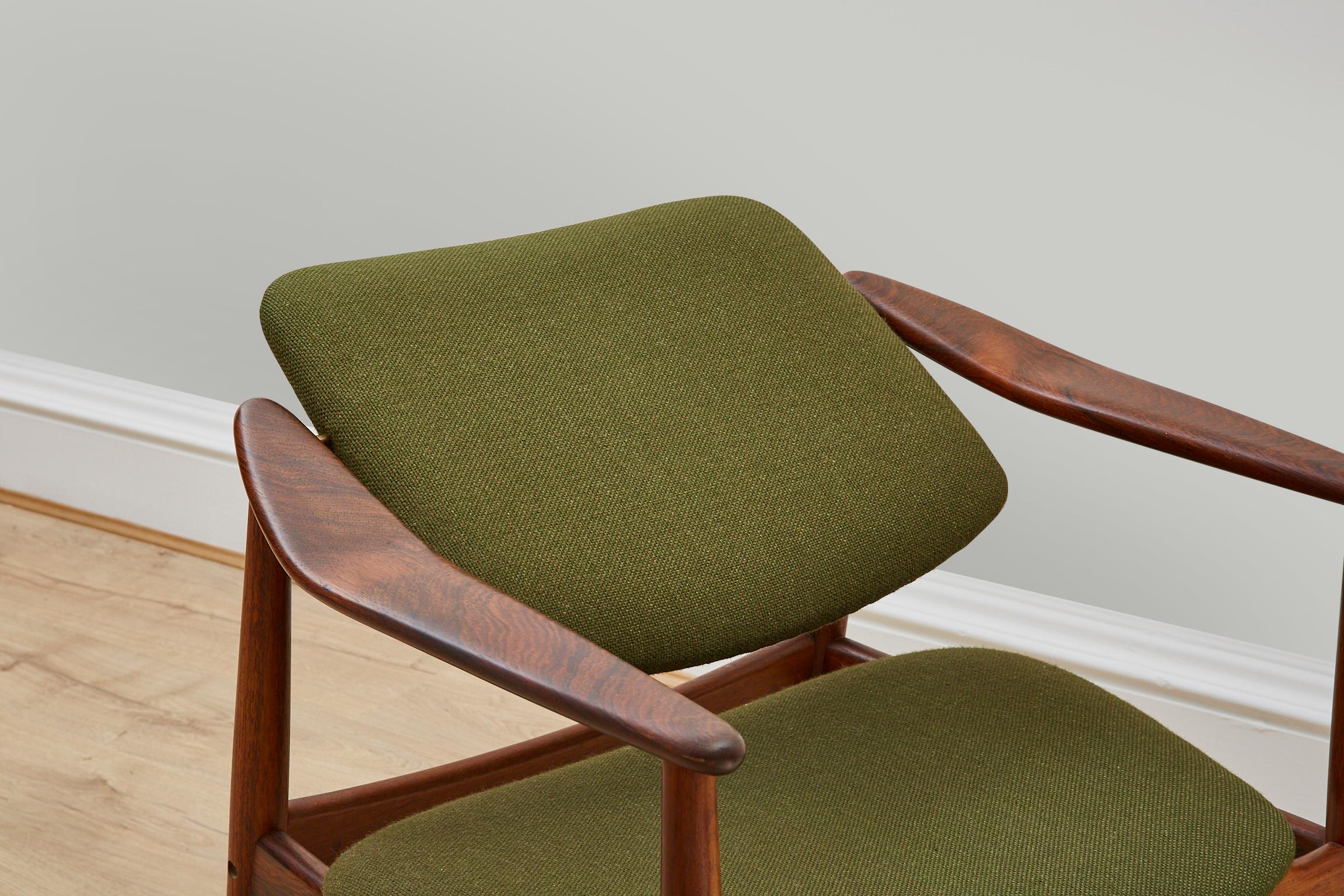 Fabric Arne Vodder Side Chair/Desk Chair in Rosewood 1960's