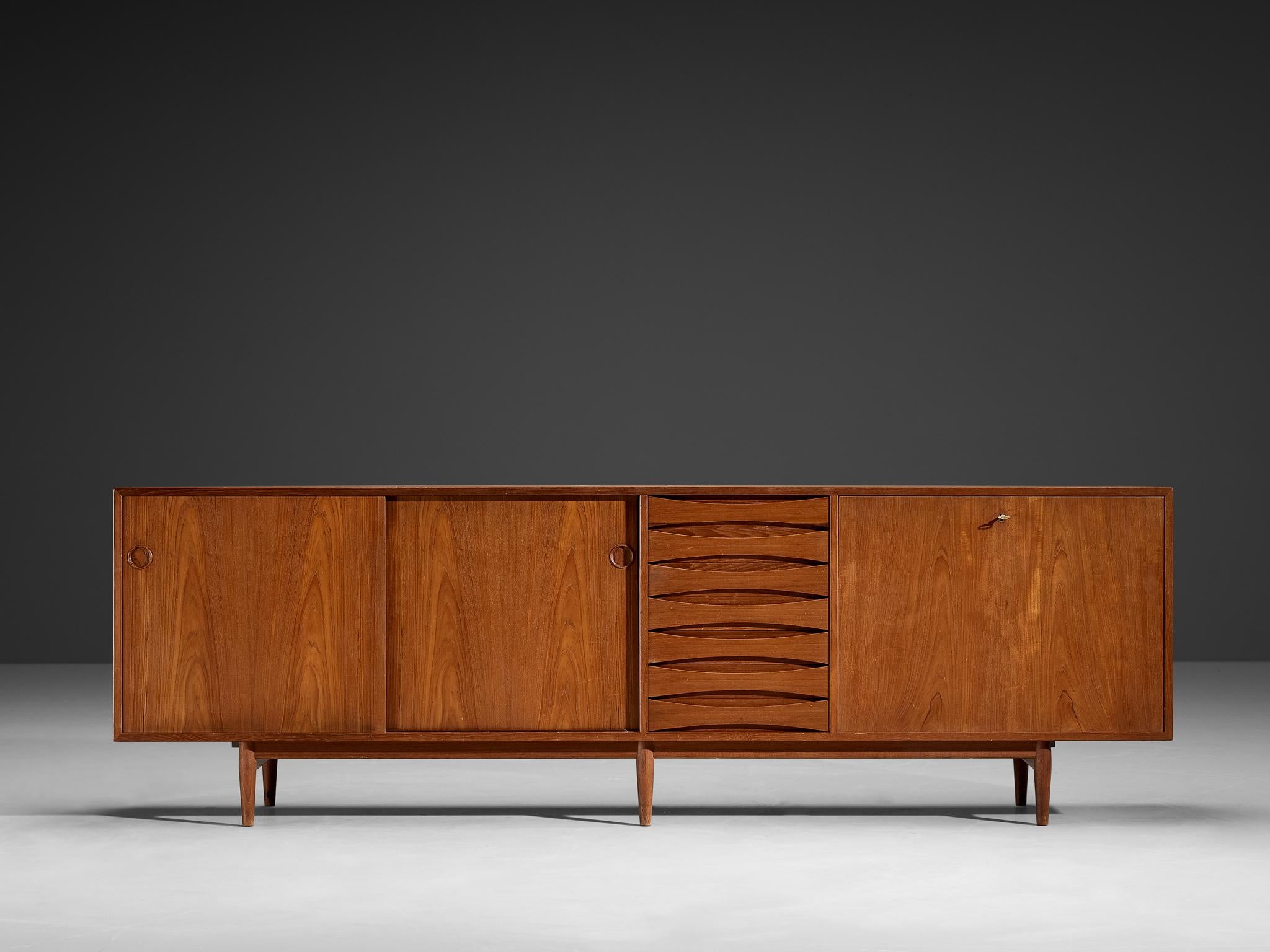 Credenza Arne Vodder in teak con ante reversibili In condizioni buone in vendita a Waalwijk, NL