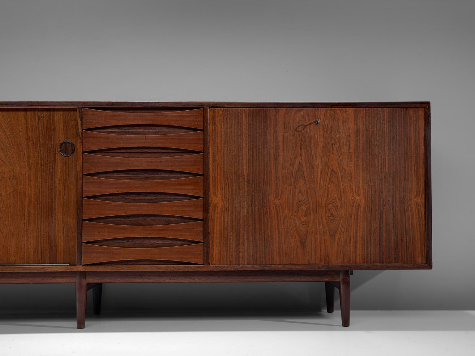Mid-20th Century Arne Vodder Sideboard Model 29A in Rosewood with Reversible Doors