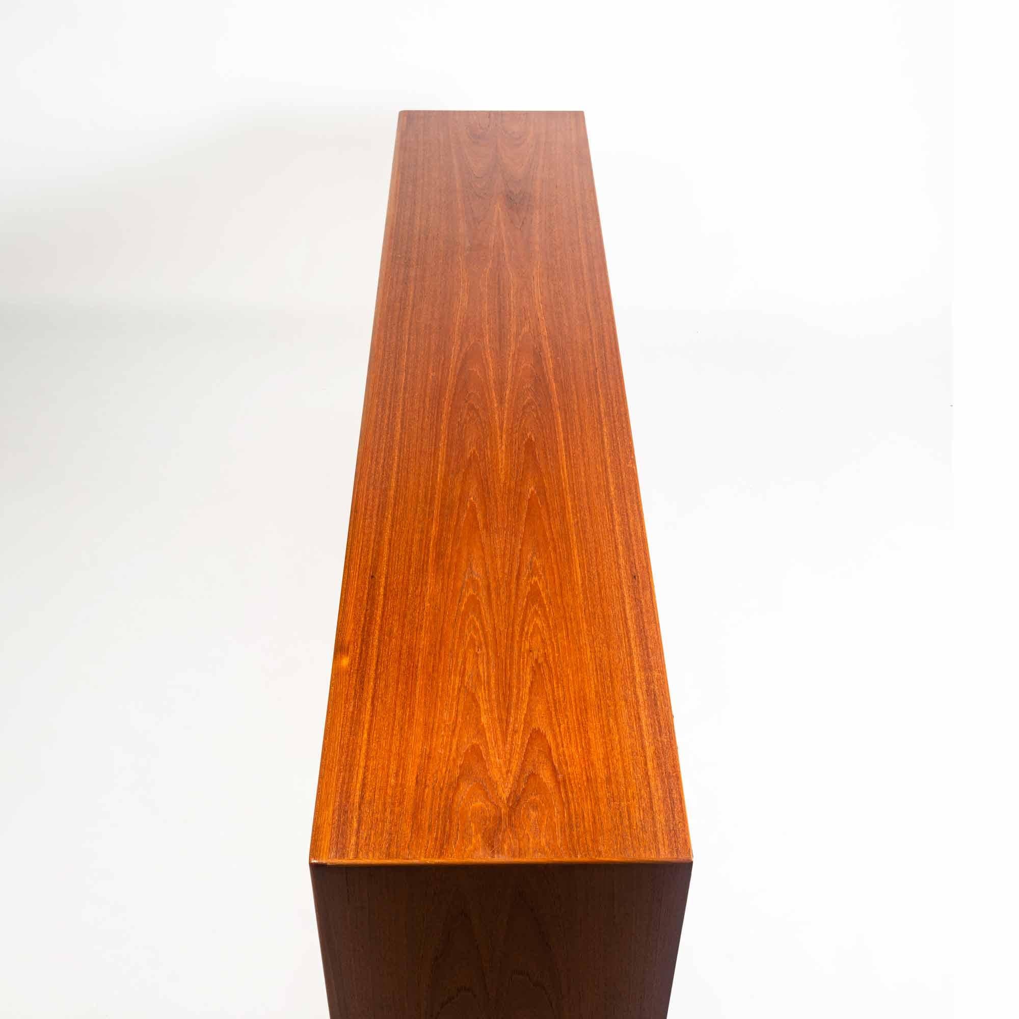 Danish Dyrlund Sled Leg Teak Credenza in the manner of Arne Vodder