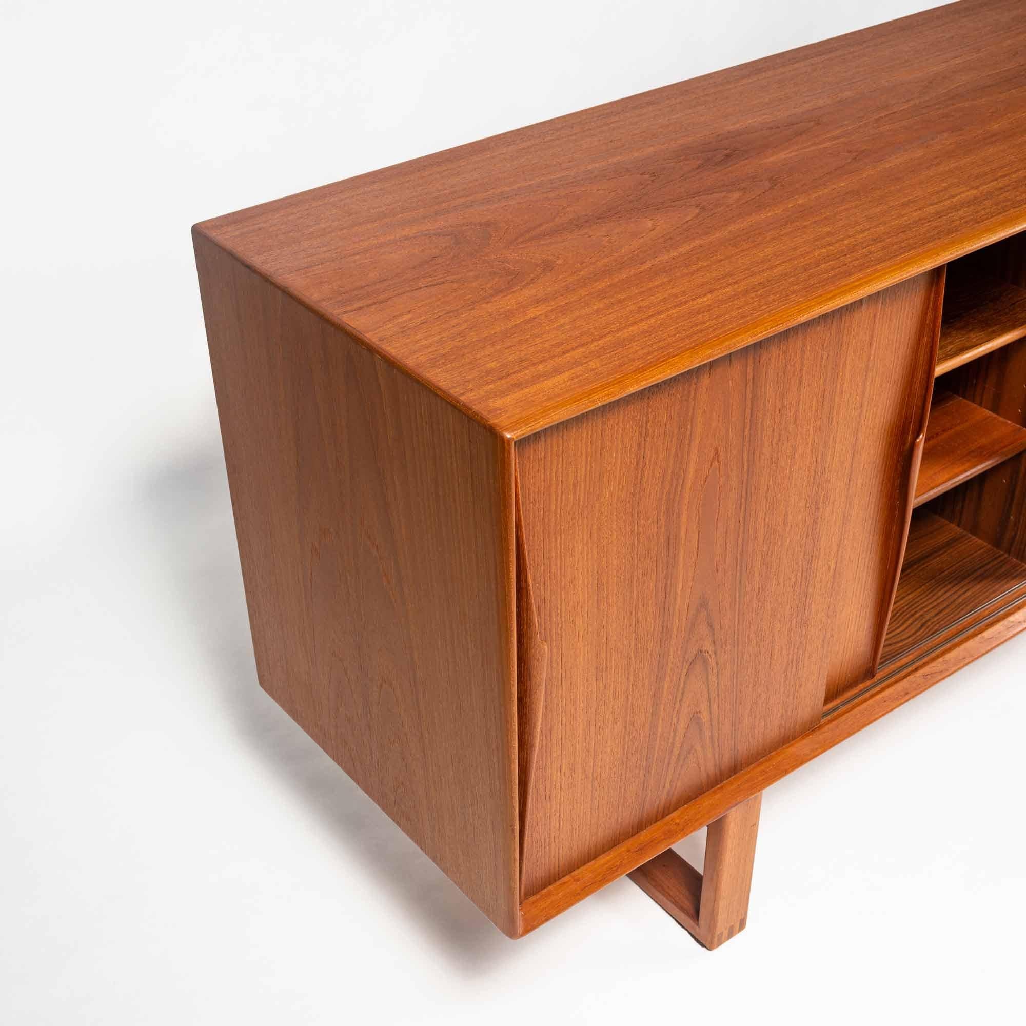 Mid-20th Century Dyrlund Sled Leg Teak Credenza in the manner of Arne Vodder