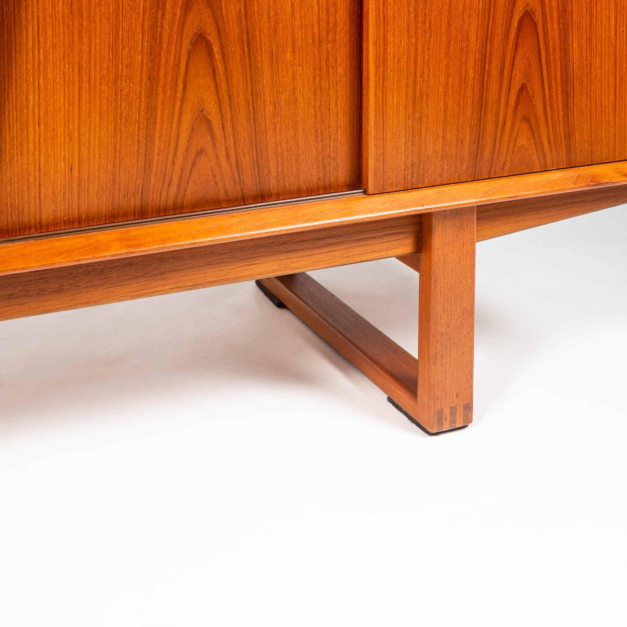 Dyrlund Sled Leg Teak Credenza in the manner of Arne Vodder 1