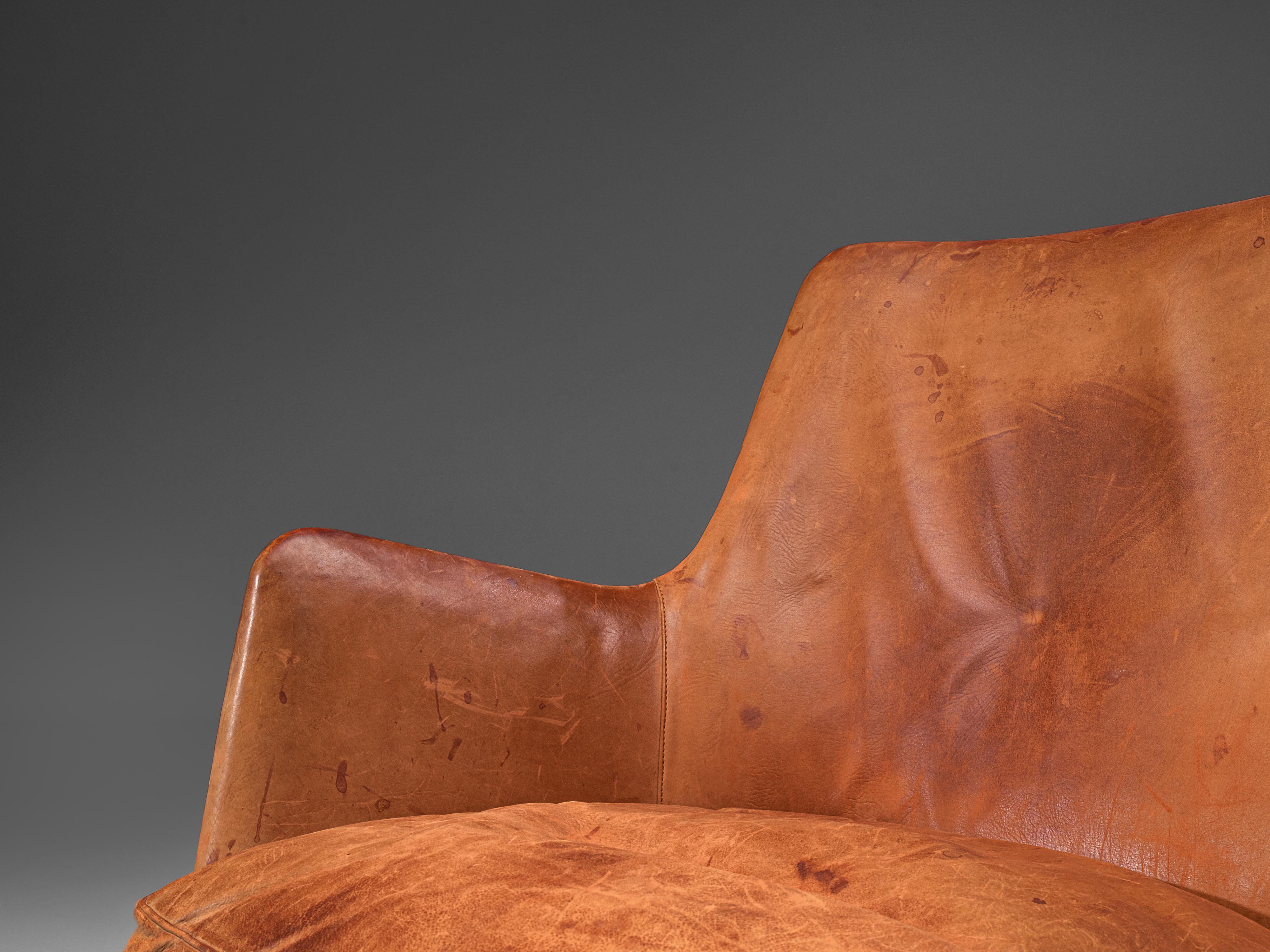 Arne Vodder Sofa in Patinated Cognac Leather 2