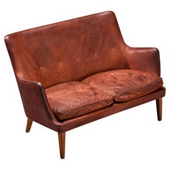 Used Arne Vodder Sofa in Patinated Cognac Leather