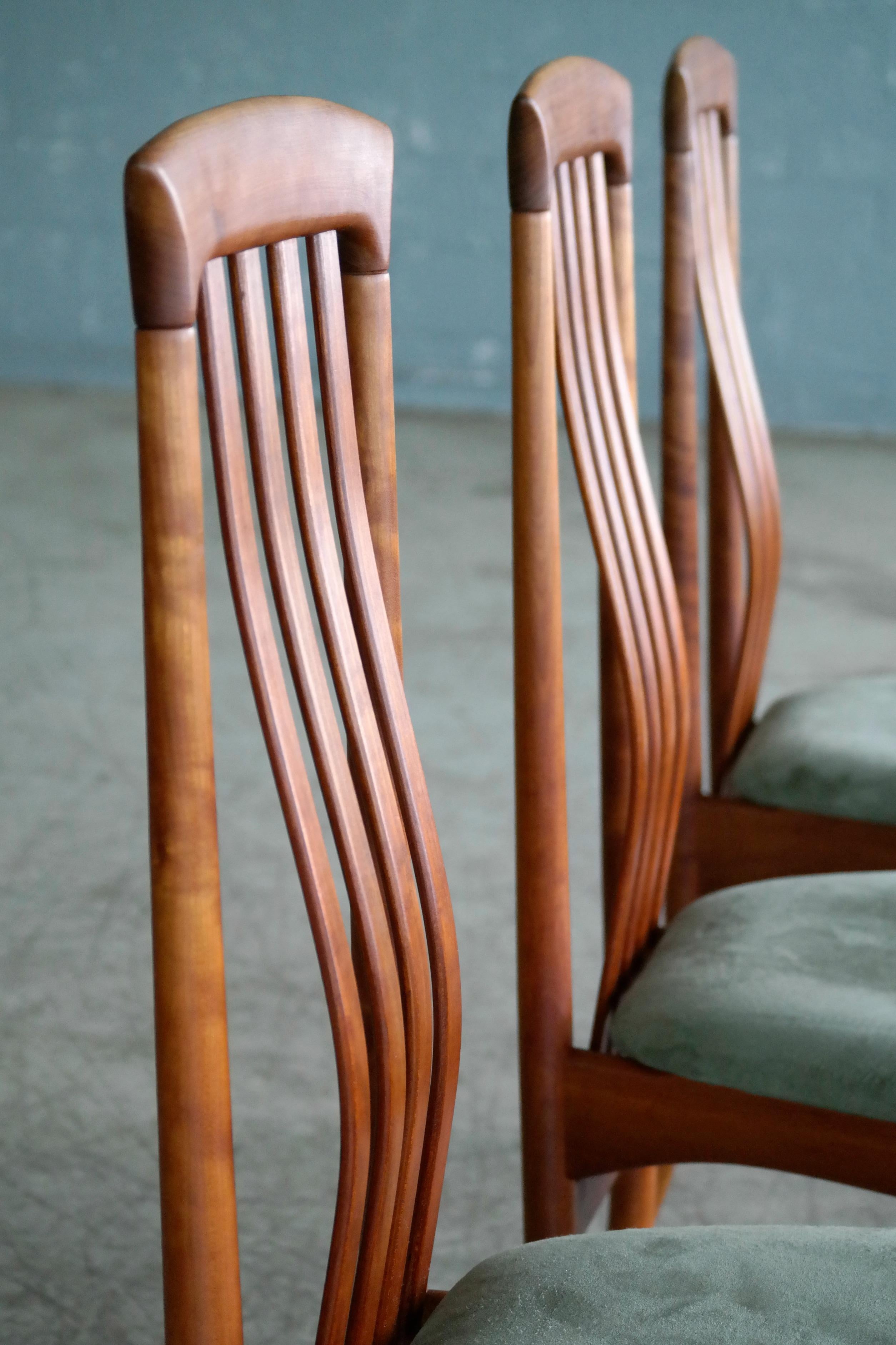 Late 20th Century Arne Vodder Style Highback Danish Mid-Century Dining Chairs by Sibast Mobler