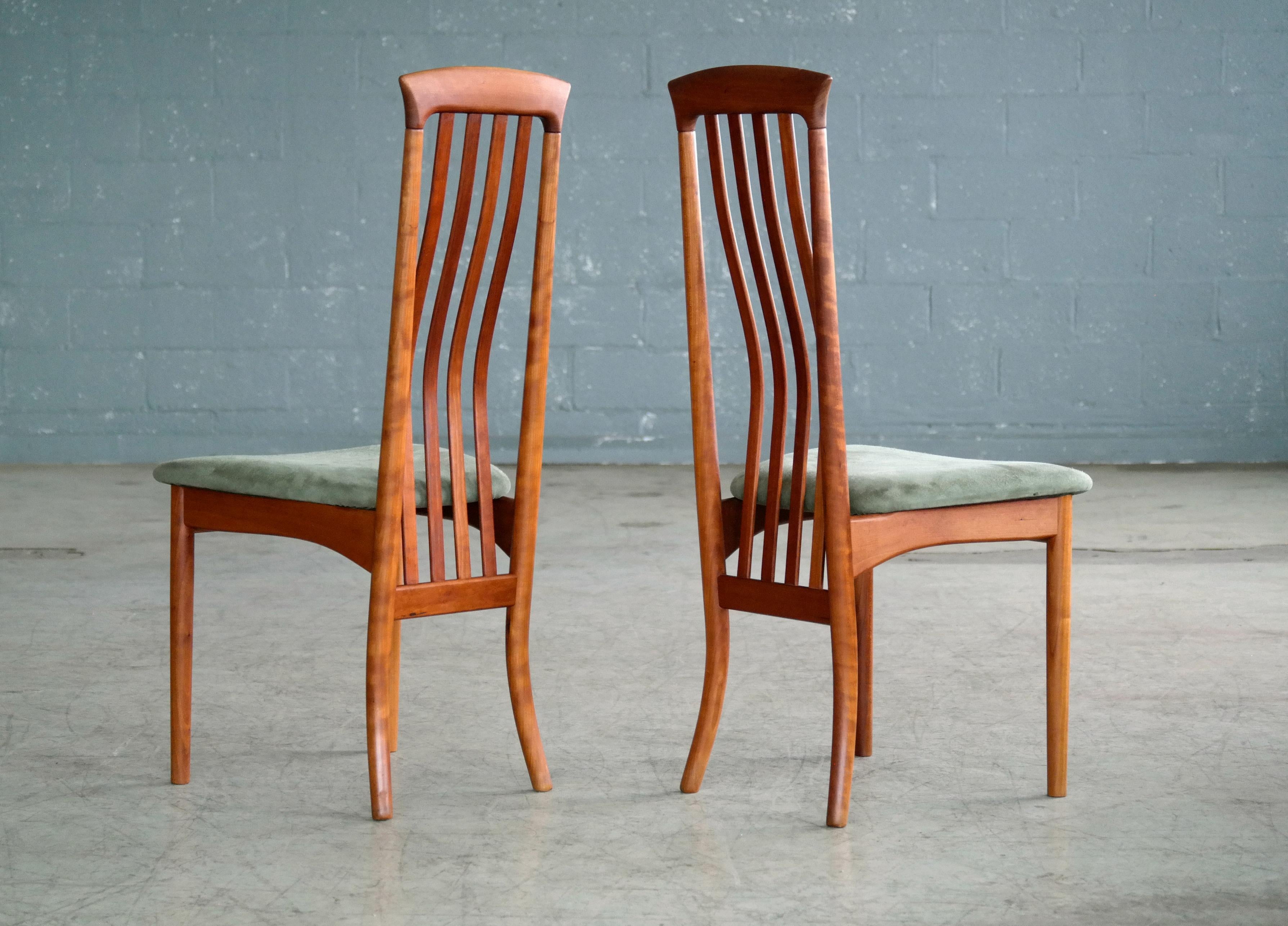 Arne Vodder Style Highback Danish Mid-Century Dining Chairs by Sibast Mobler 1
