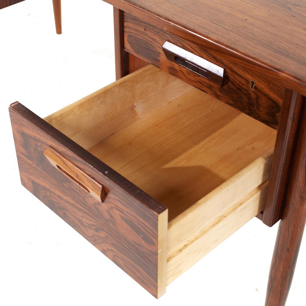 Arne Vodder Style Mid Century Danish Rosewood Desk For Sale 4