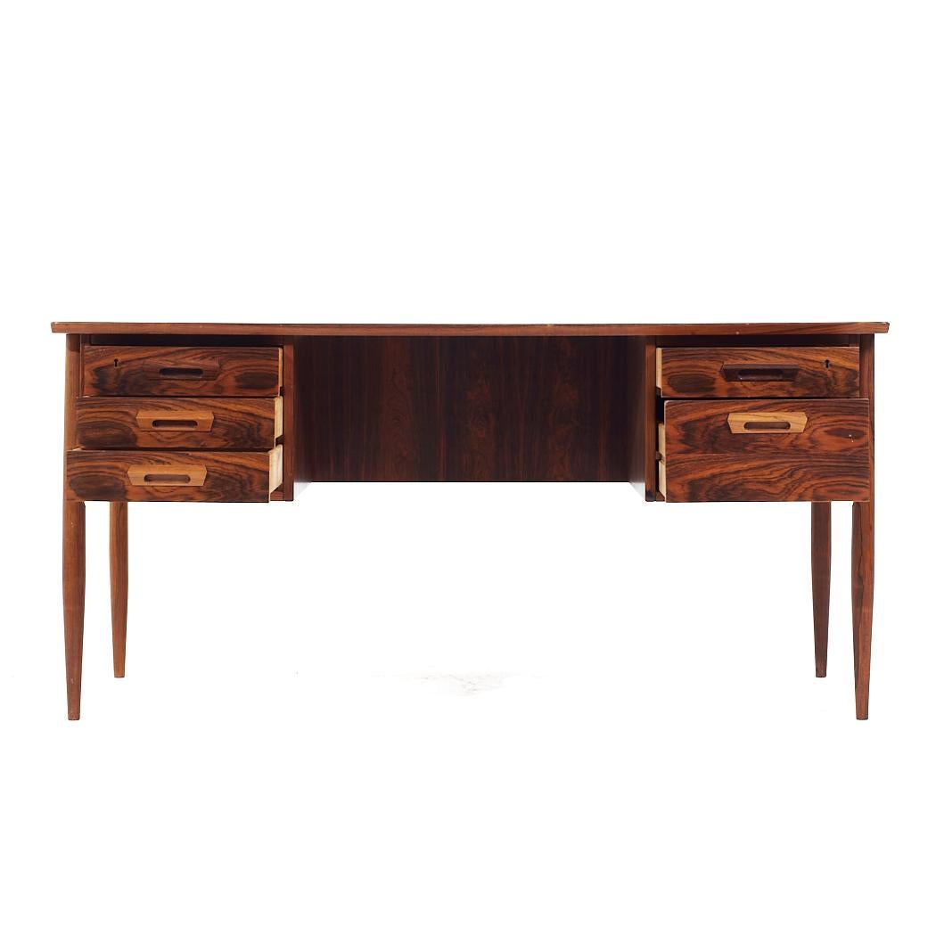 Arne Vodder Style Mid Century Danish Rosewood Desk For Sale 2