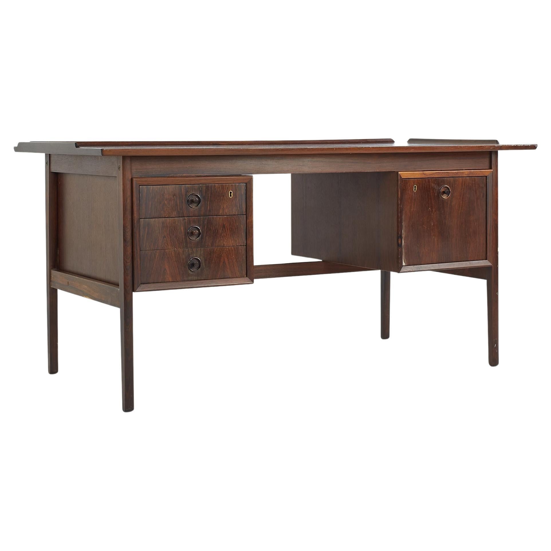 Arne Vodder Style Mid Century Danish Rosewood Desk