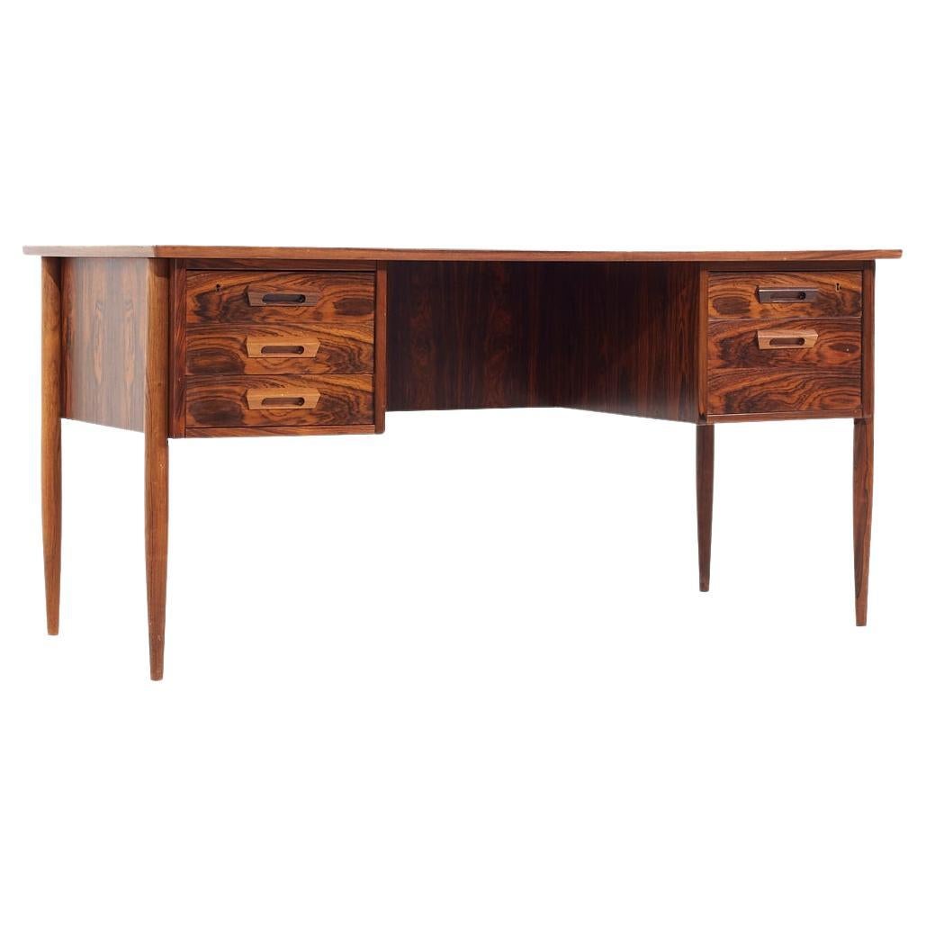 Arne Vodder Style Mid Century Danish Rosewood Desk For Sale