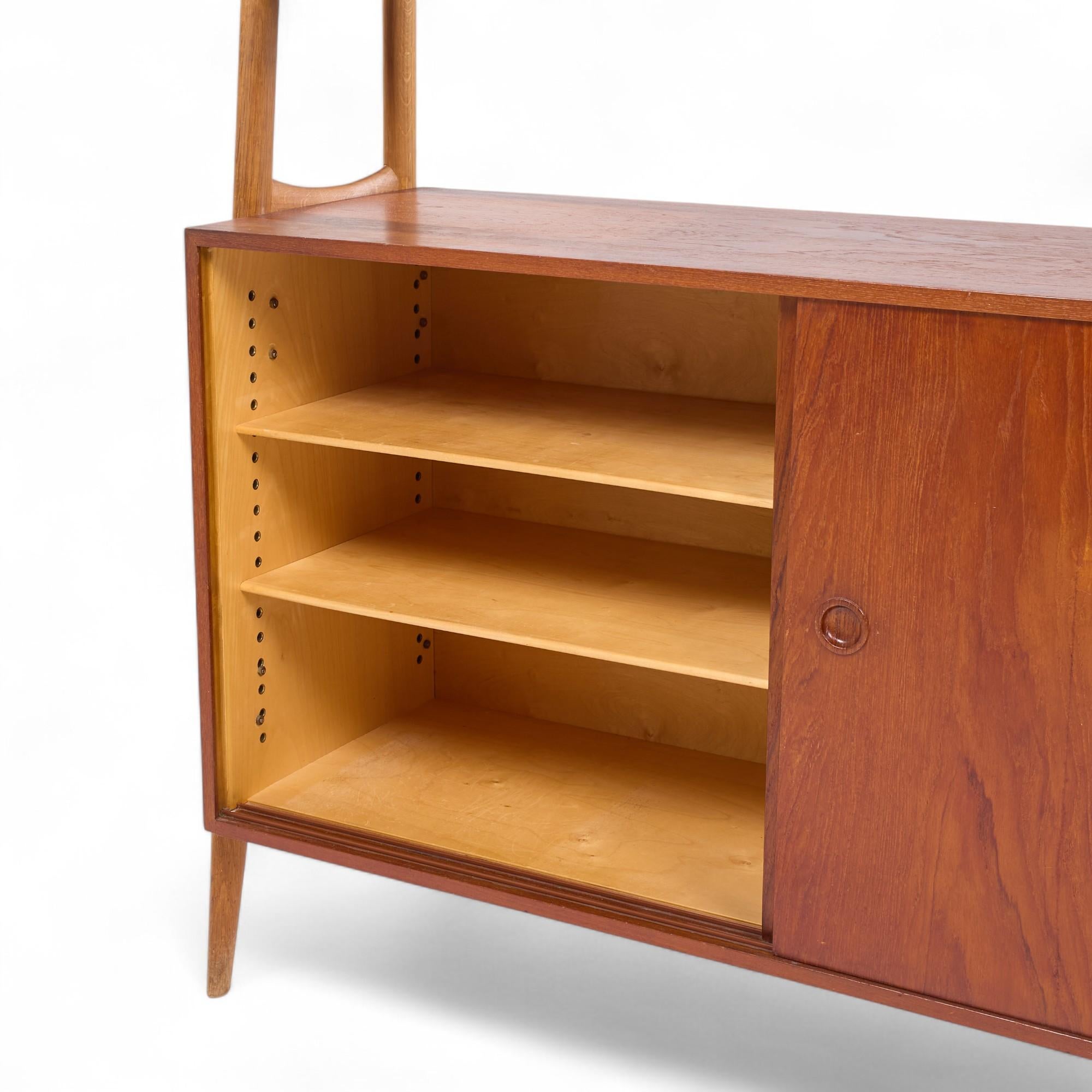 Arne Vodder Style Mid Century Danish Teak Book Shelf Credenza For Sale 1