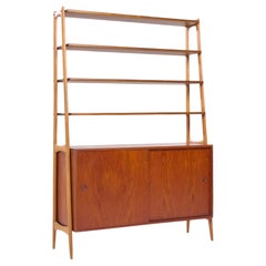 Arne Vodder Style Mid Century Danish Teak Book Shelf Credenza