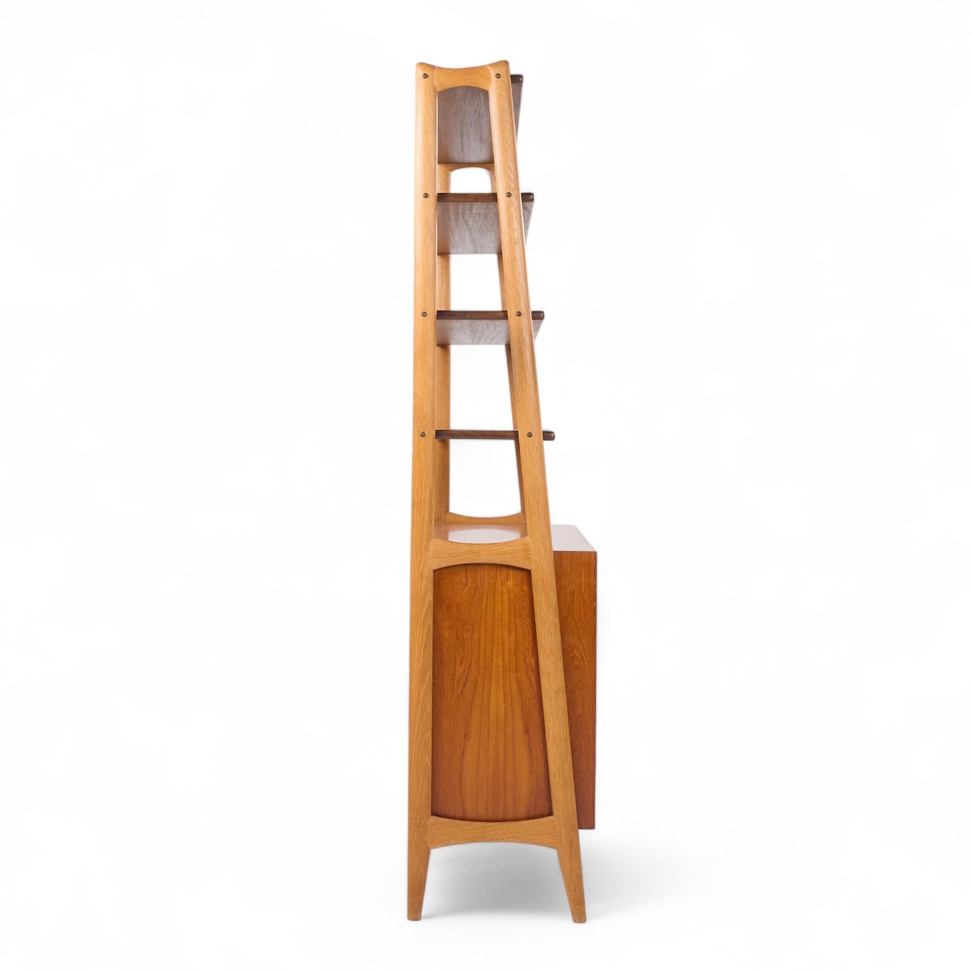 Arne Vodder Style Mid Century Danish Teak Book Shelf Credenza - Pair In Good Condition For Sale In Franklin Park, IL