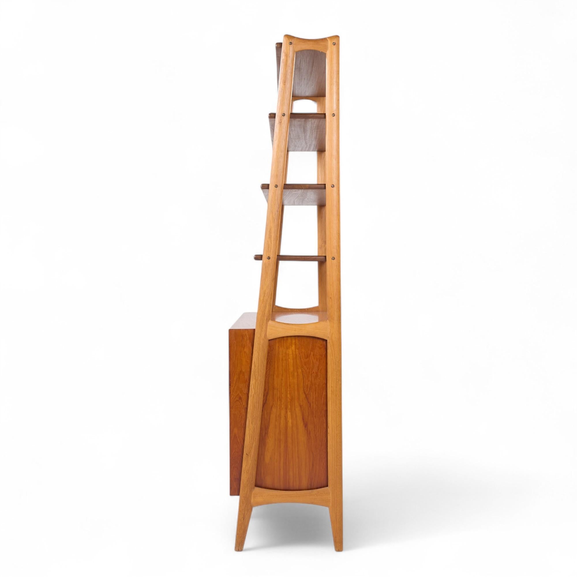 20th Century Arne Vodder Style Mid Century Danish Teak Book Shelf Credenza - Pair For Sale