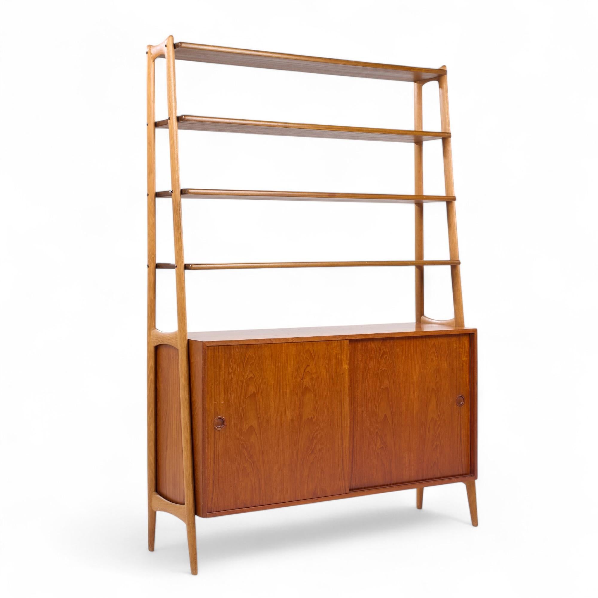 Arne Vodder Style Mid Century Danish Teak Book Shelf Credenza - Pair For Sale 1