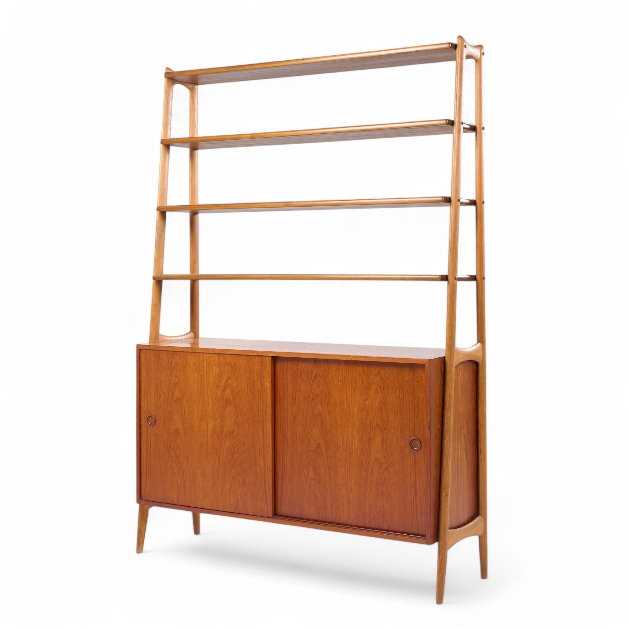 Arne Vodder Style Mid Century Danish Teak Book Shelf Credenza - Pair For Sale 3