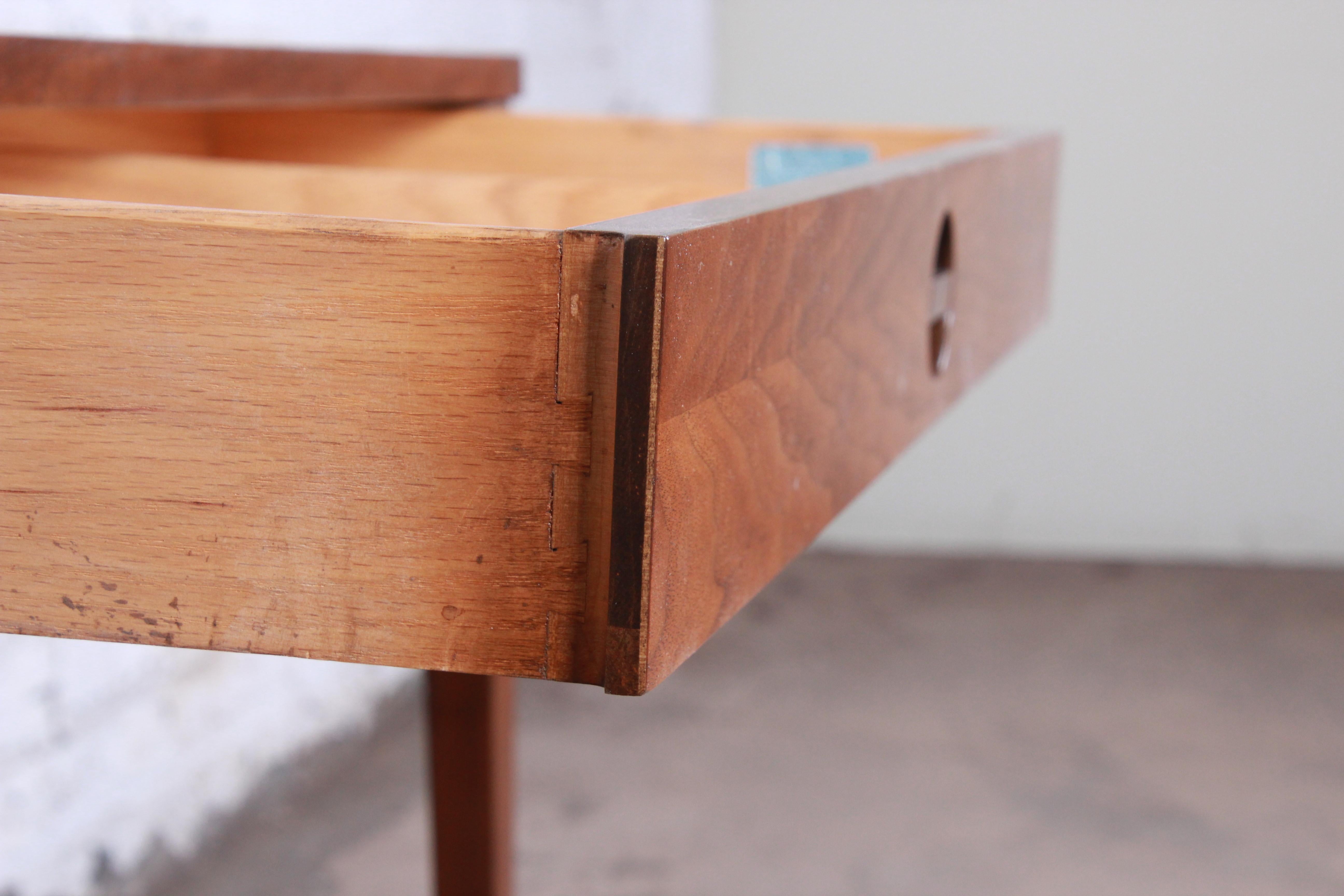 Mid-20th Century Arne Vodder Style Mid-Century Modern Walnut Desk, Newly Restored
