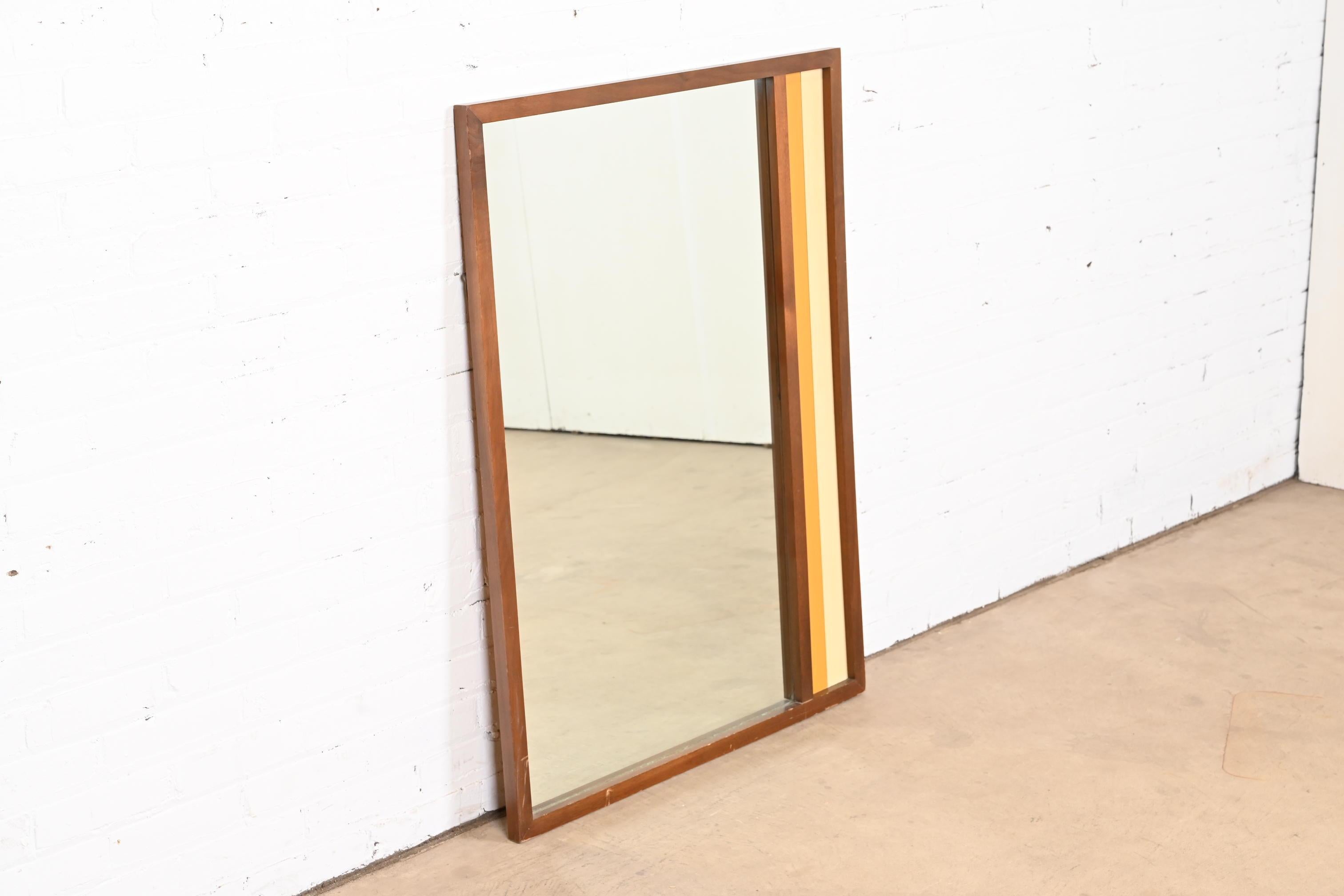 20th Century Arne Vodder Style Mid-Century Modern Walnut Framed Mirror