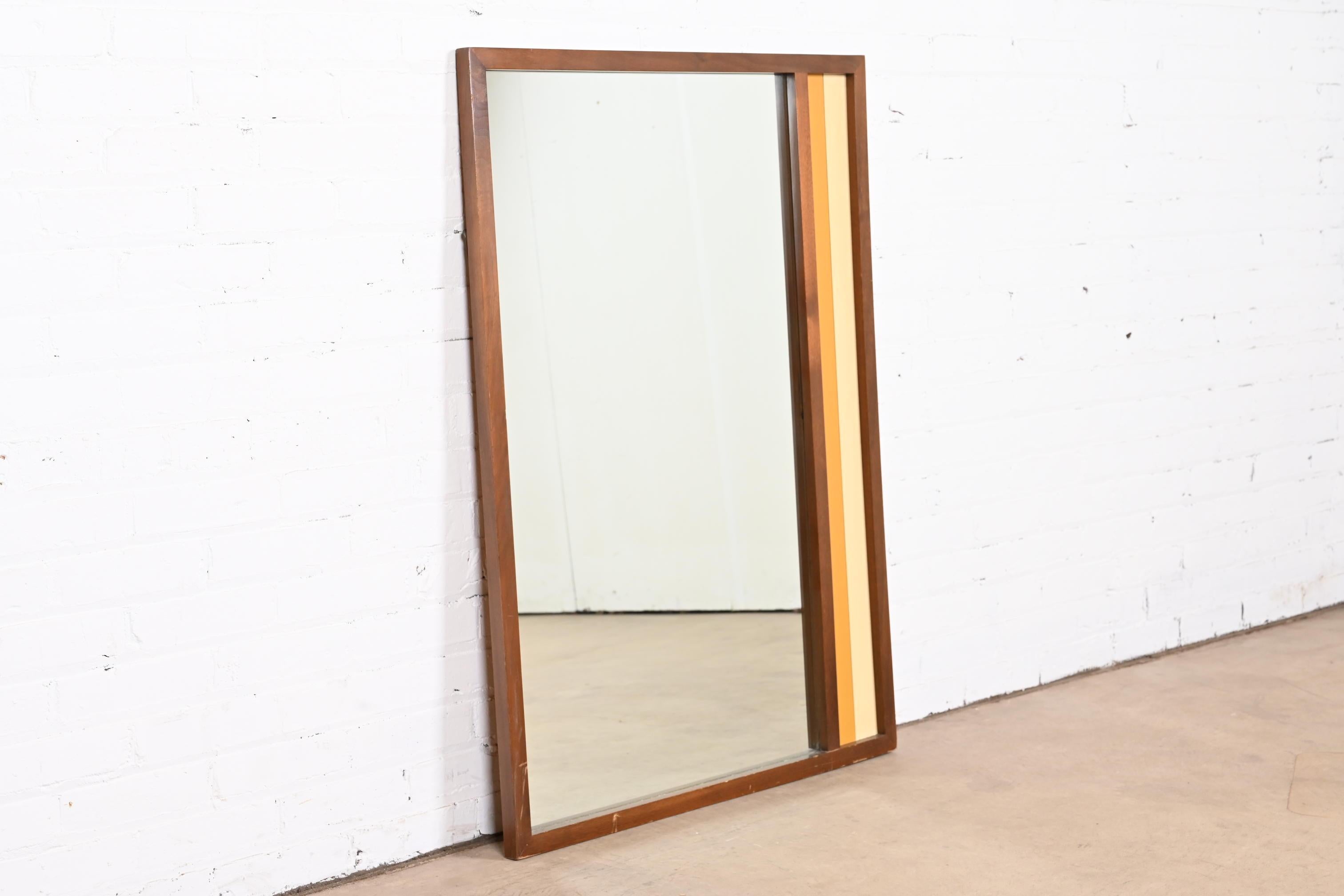 Arne Vodder Style Mid-Century Modern Walnut Framed Mirror 1