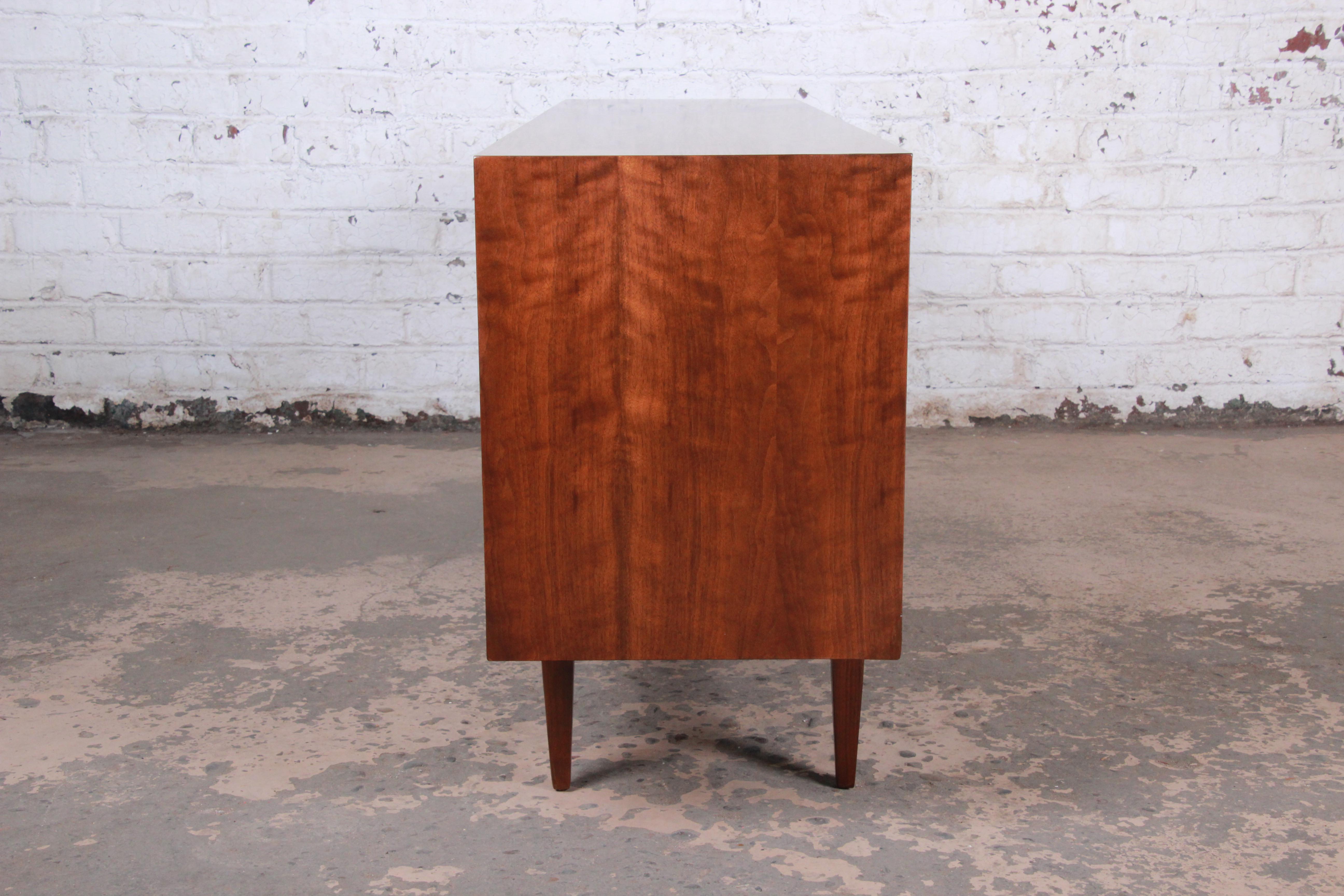 Arne Vodder Style Mid-Century Modern Walnut Triple Dresser or Credenza 6