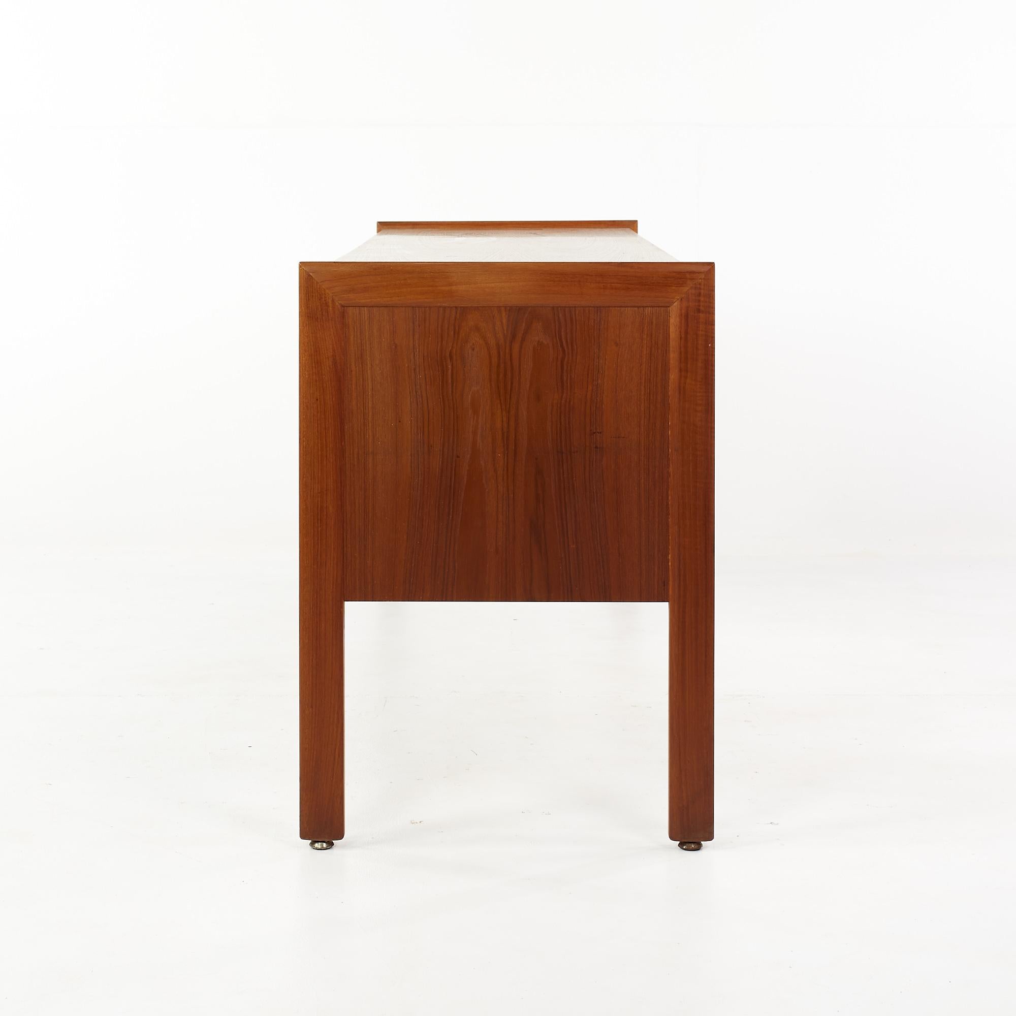 Late 20th Century Arne Vodder Style Mid Century Teak Office Credenza For Sale