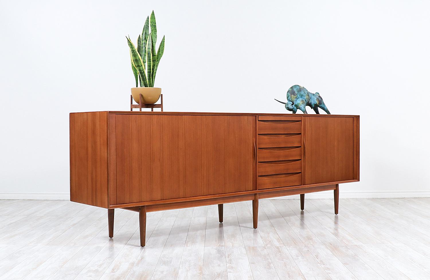 Danish Arne Vodder Tambour-Door Teak Credenza for Sibast Møbler