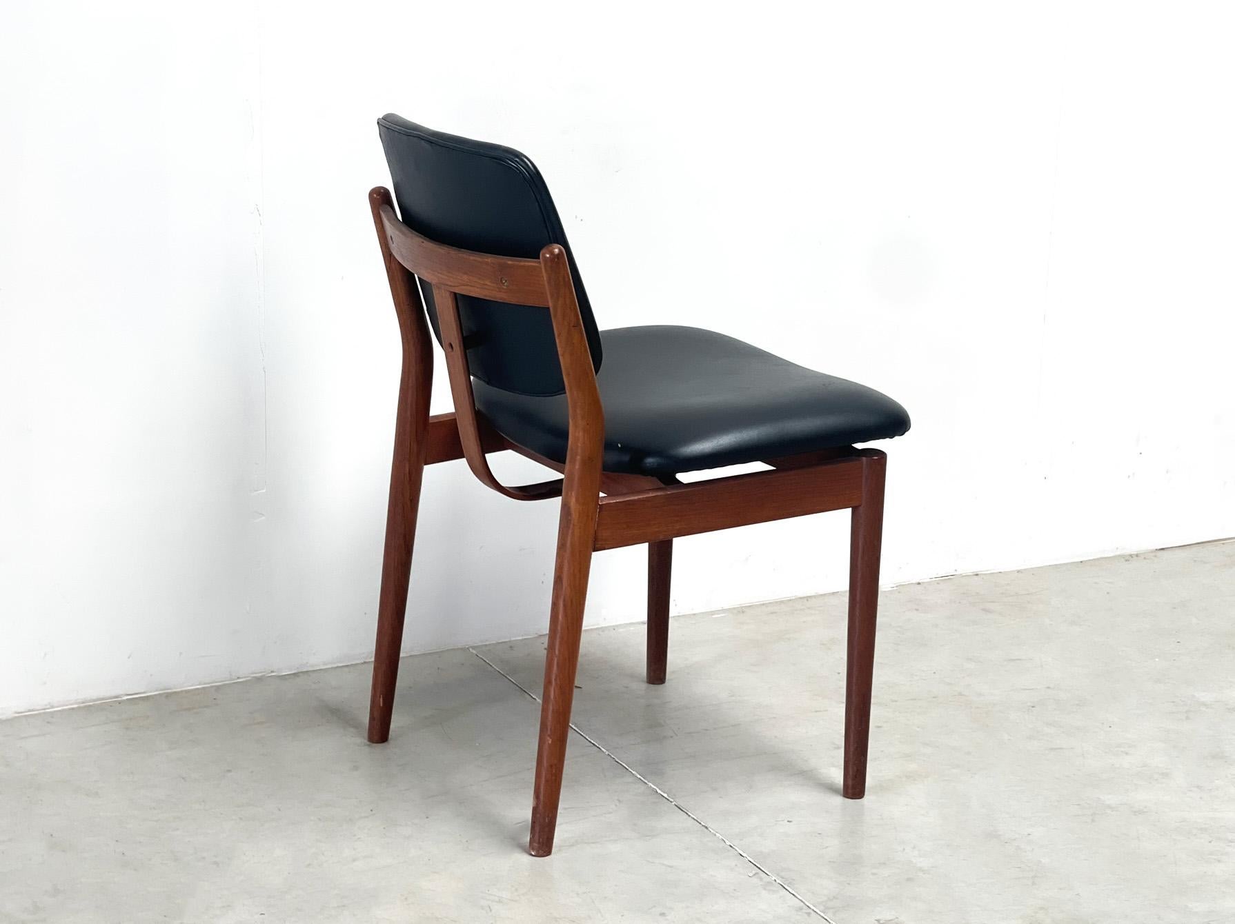 Late 20th Century Arne Vodder teak and leather (desk) chair For Sale