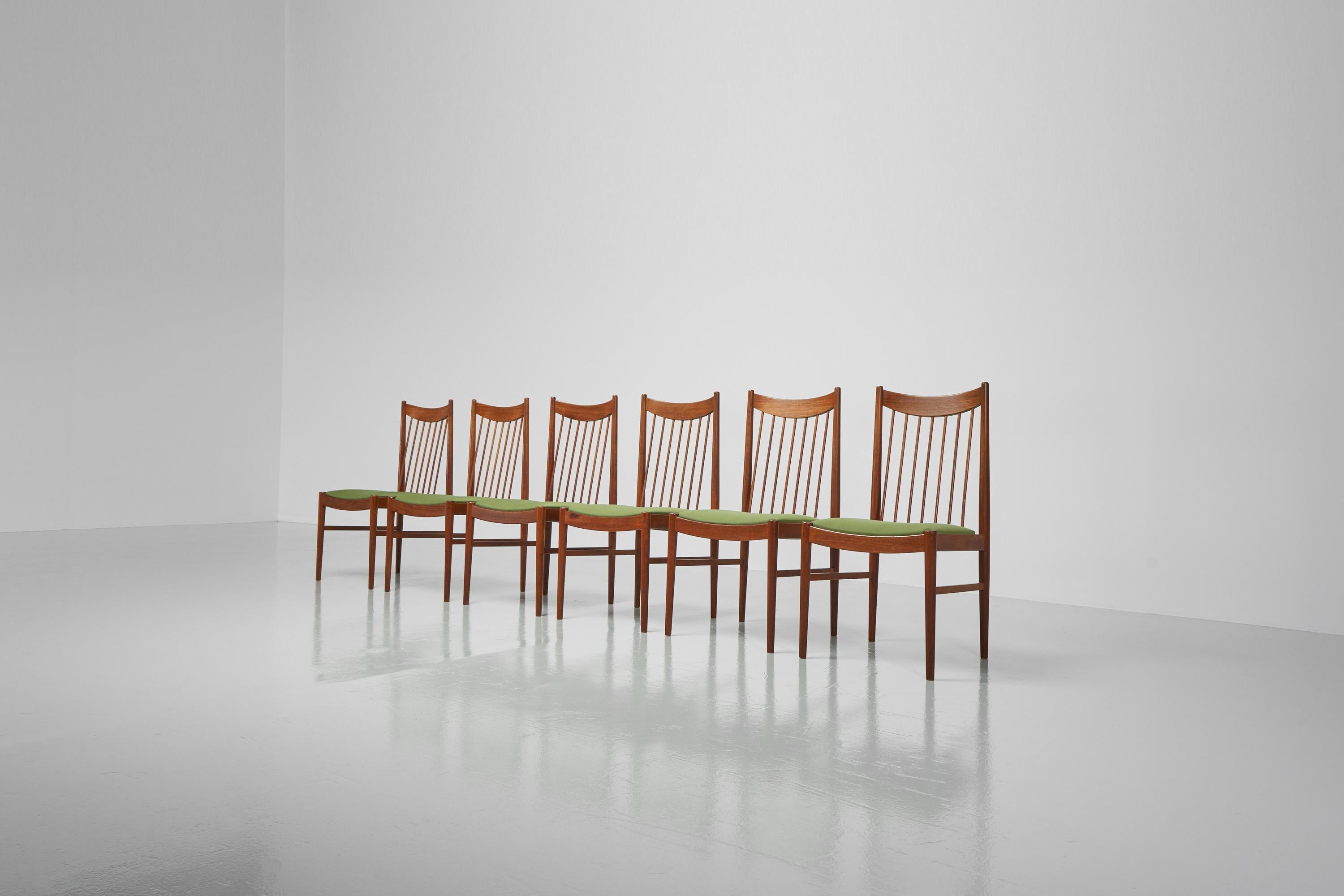 Scandinavian Modern Arne Vodder Teak Dining Chairs Model 422 Denmark 1960 For Sale