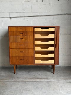 Arne Vodder Teak Gentlemen’s Chest Wooden Highboy Dresser Denmark MCM 1960s