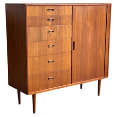 Arne Vodder Teak Gentlemen’s Chest Wooden Highboy Dresser Denmark MCM 1960s