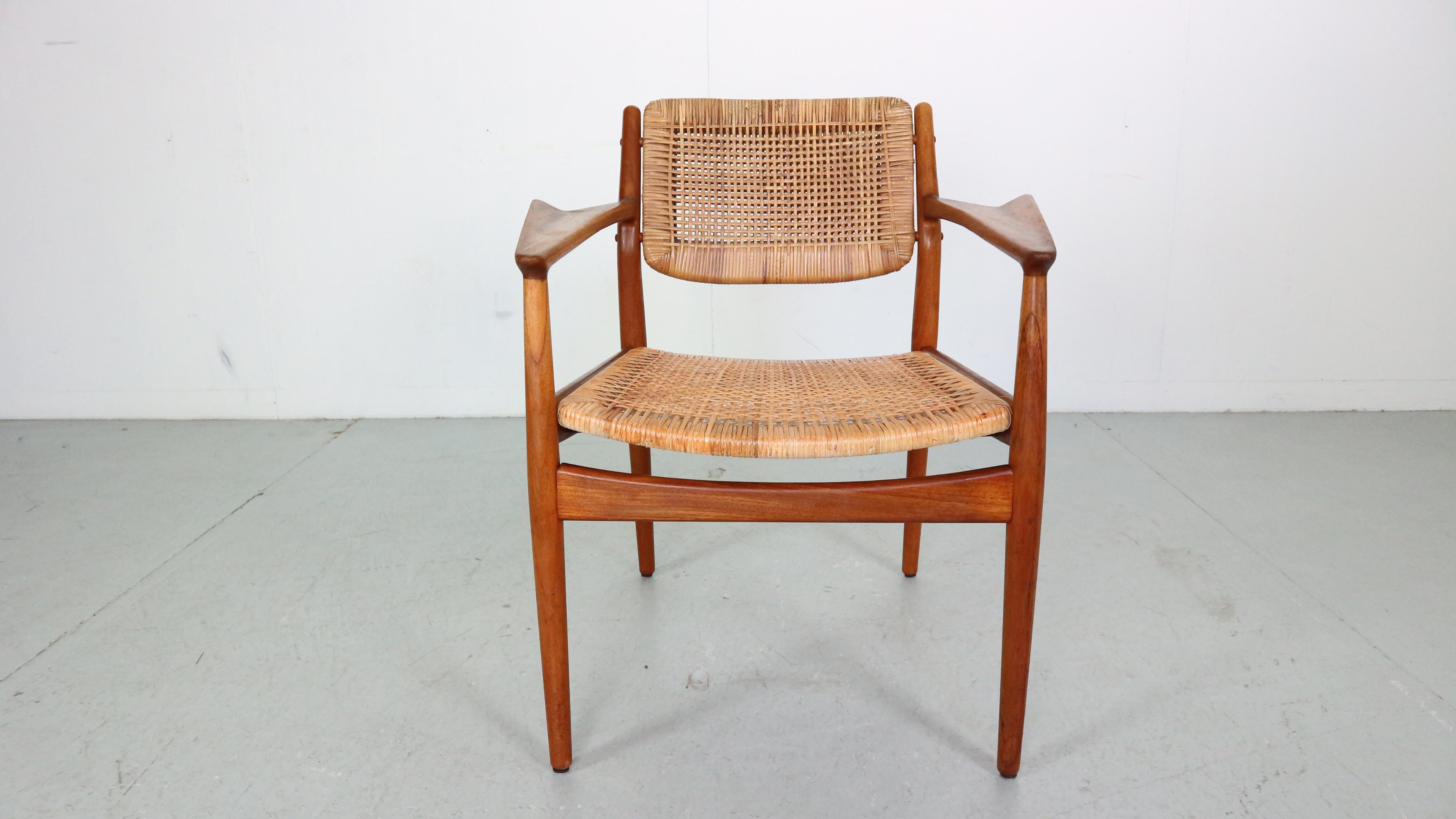 Mid-Century Modern  Arne Vodder Teak/Rattan Chair 